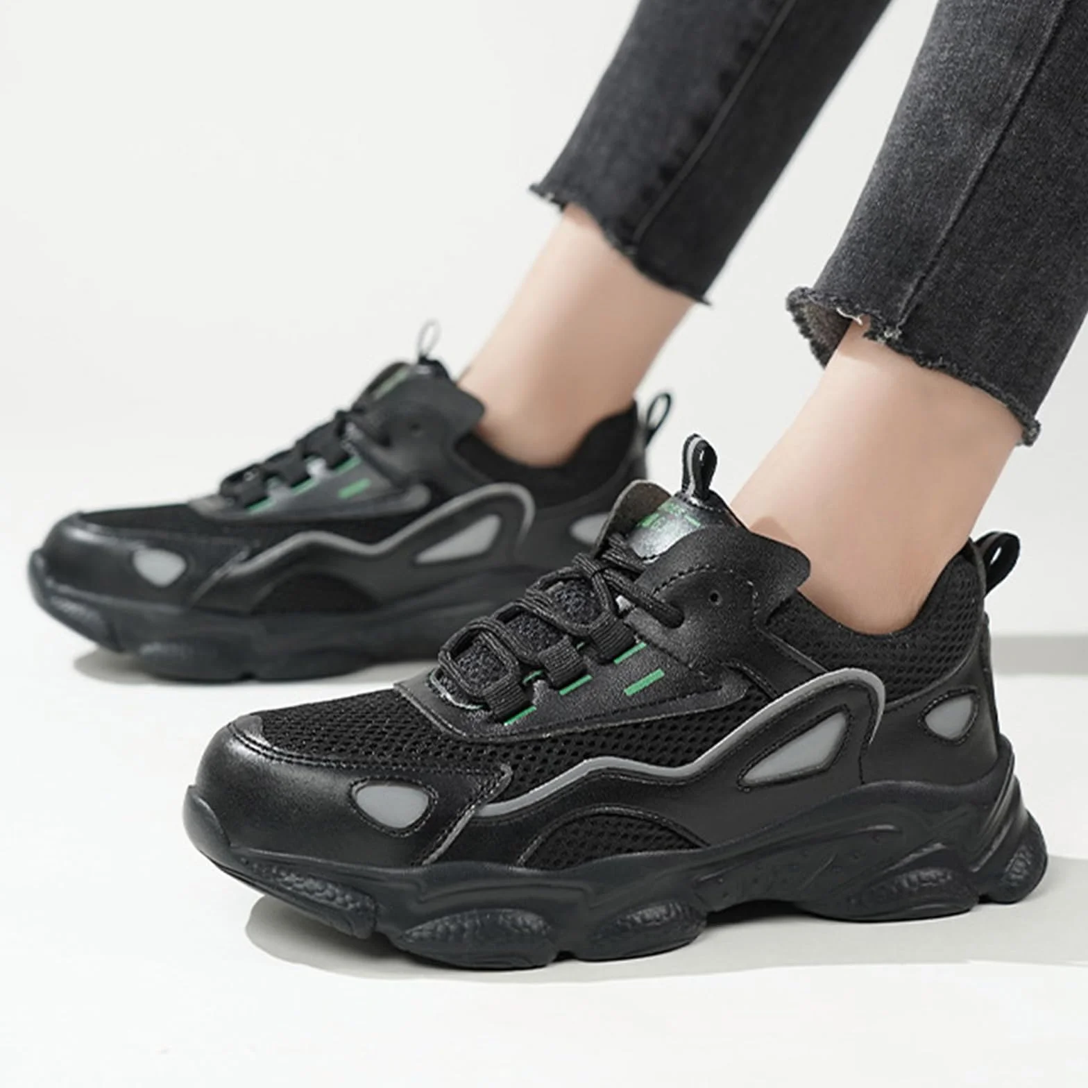 Damskie buty ze stalowymi noskami Lekkie ochronne trampki Masywne niezniszczalne kompozytowe palce Wygodne buty robocze