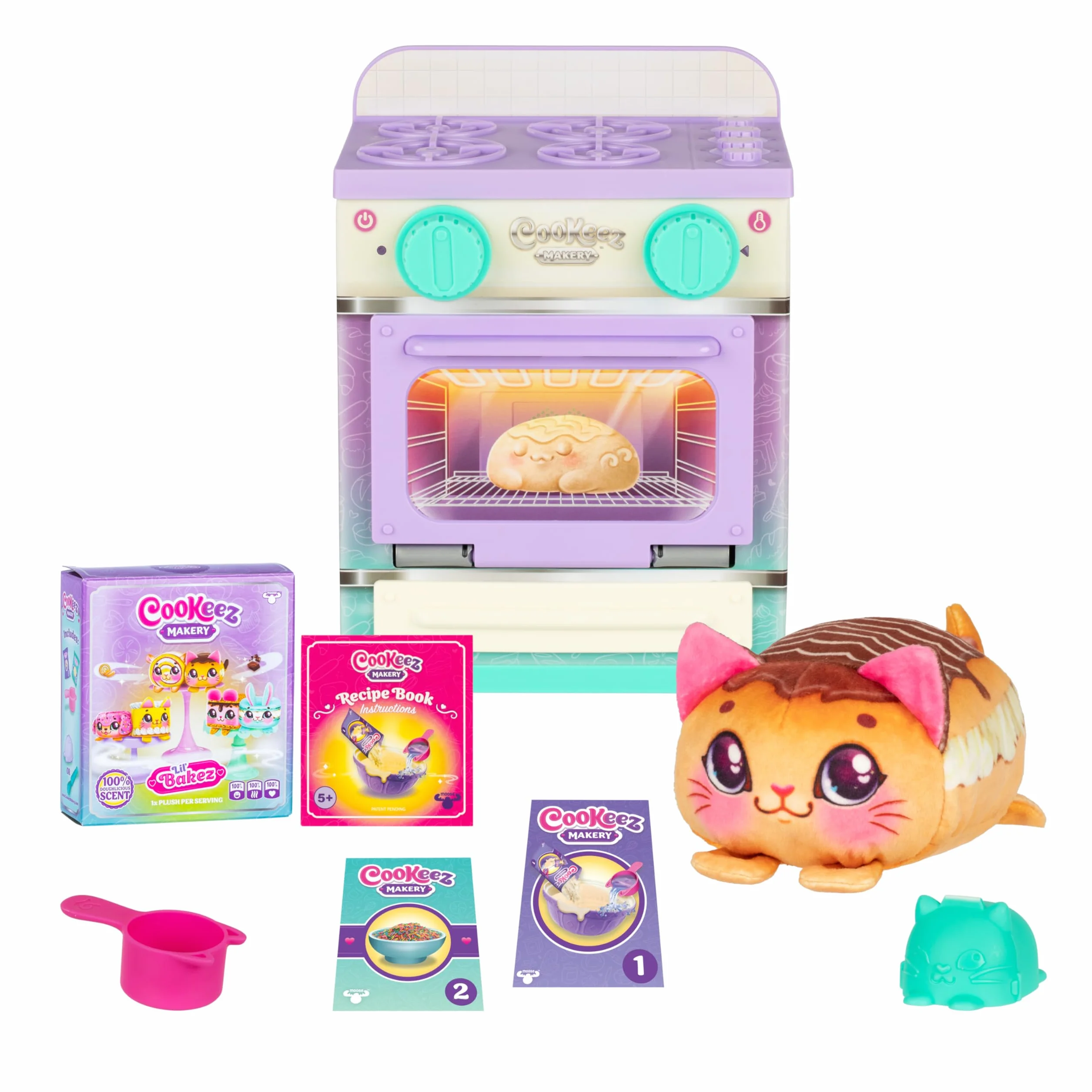 Cookeez Makery Lil' Bakez piekarnik, wymieszaj ciasto i zrób pachnącego zwierzaka niespodziankę w postaci cudownie pachnącej pluszowej zabawki (nieelektronicznej), piecz i zbieraj – style mogą się