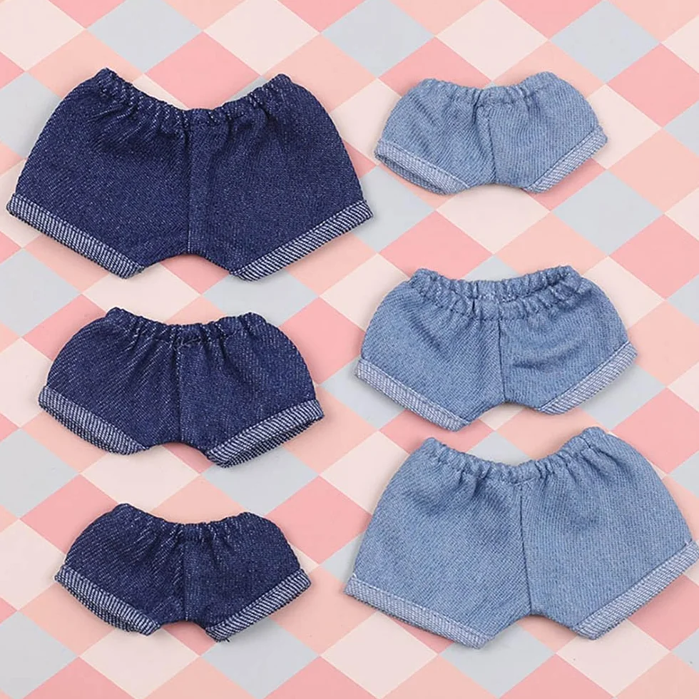 niannyyhouse Koszula w jednolitą kratę w paski, dżinsy, okulary, skórzane buty, 10 cm, 15 cm, 20 cm, pluszowe ubrania dla lalek, miękkie, wypchane, pluszowe akcesoria do przebierania się (A7-20 cm)