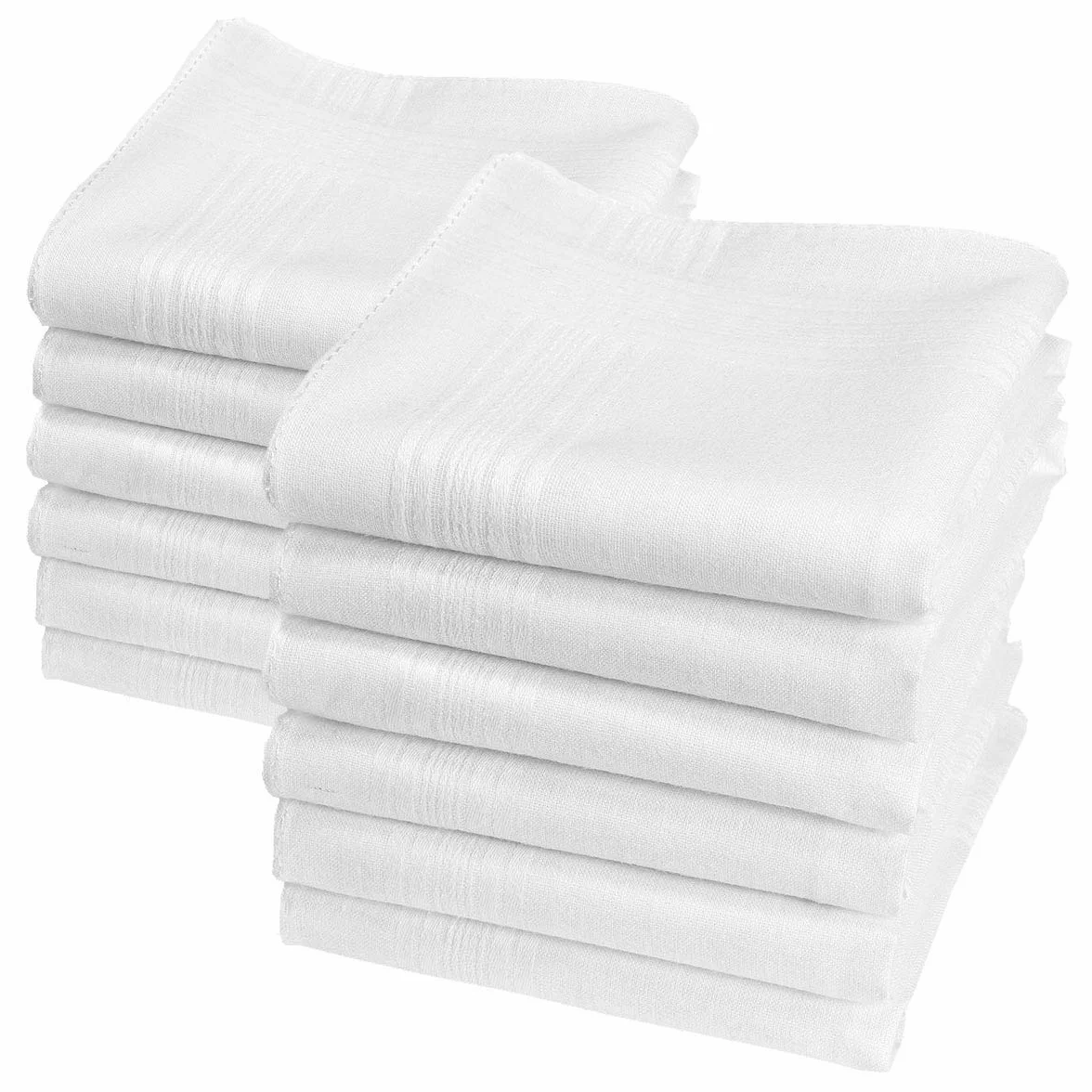 Białe chusteczki damskie 100% bawełna - format 28 cm x 28 cm - 12 sztuk - model Betty