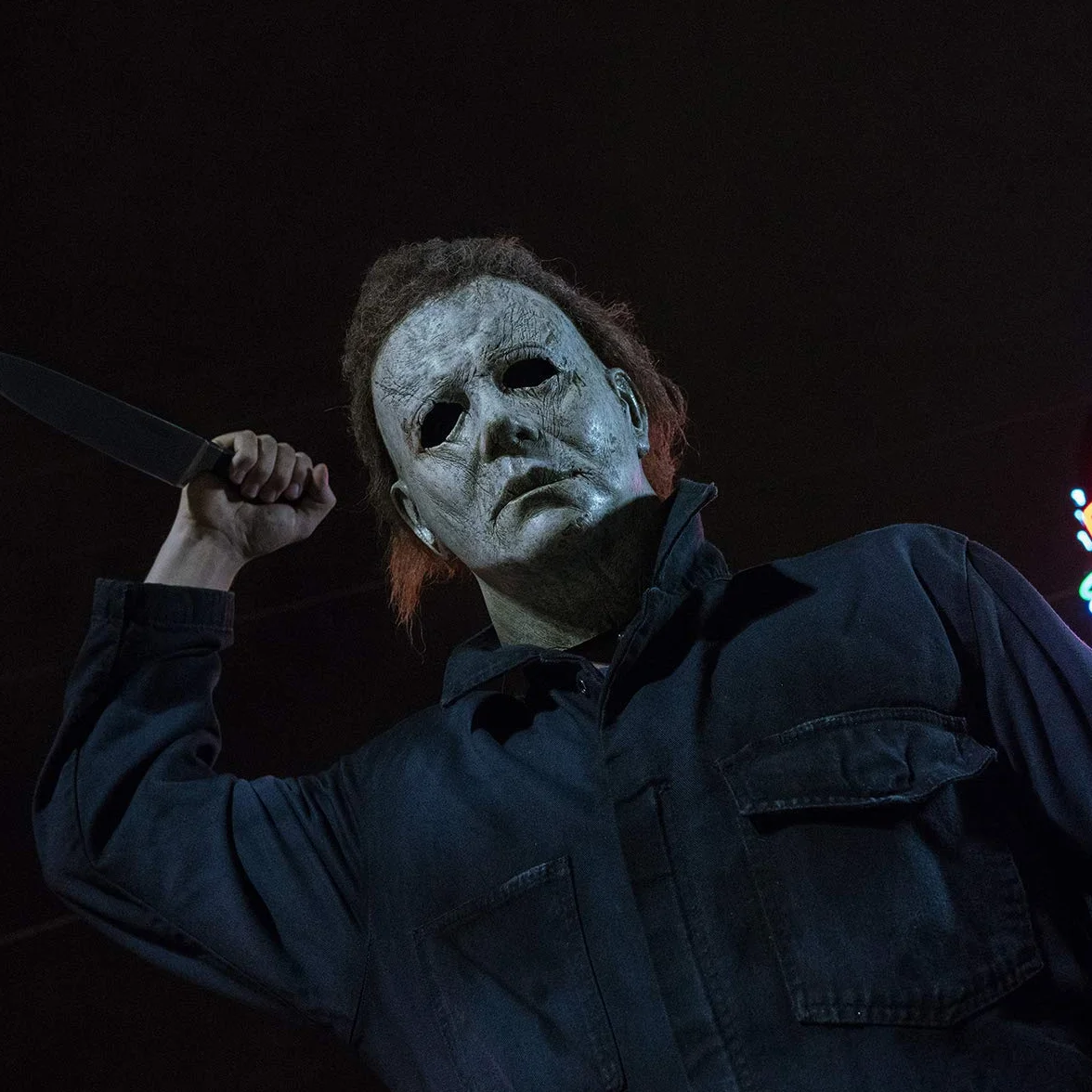 keland Michael Myers maska lateksowa z horroru, kostium Cosplay na karnawał i Halloween