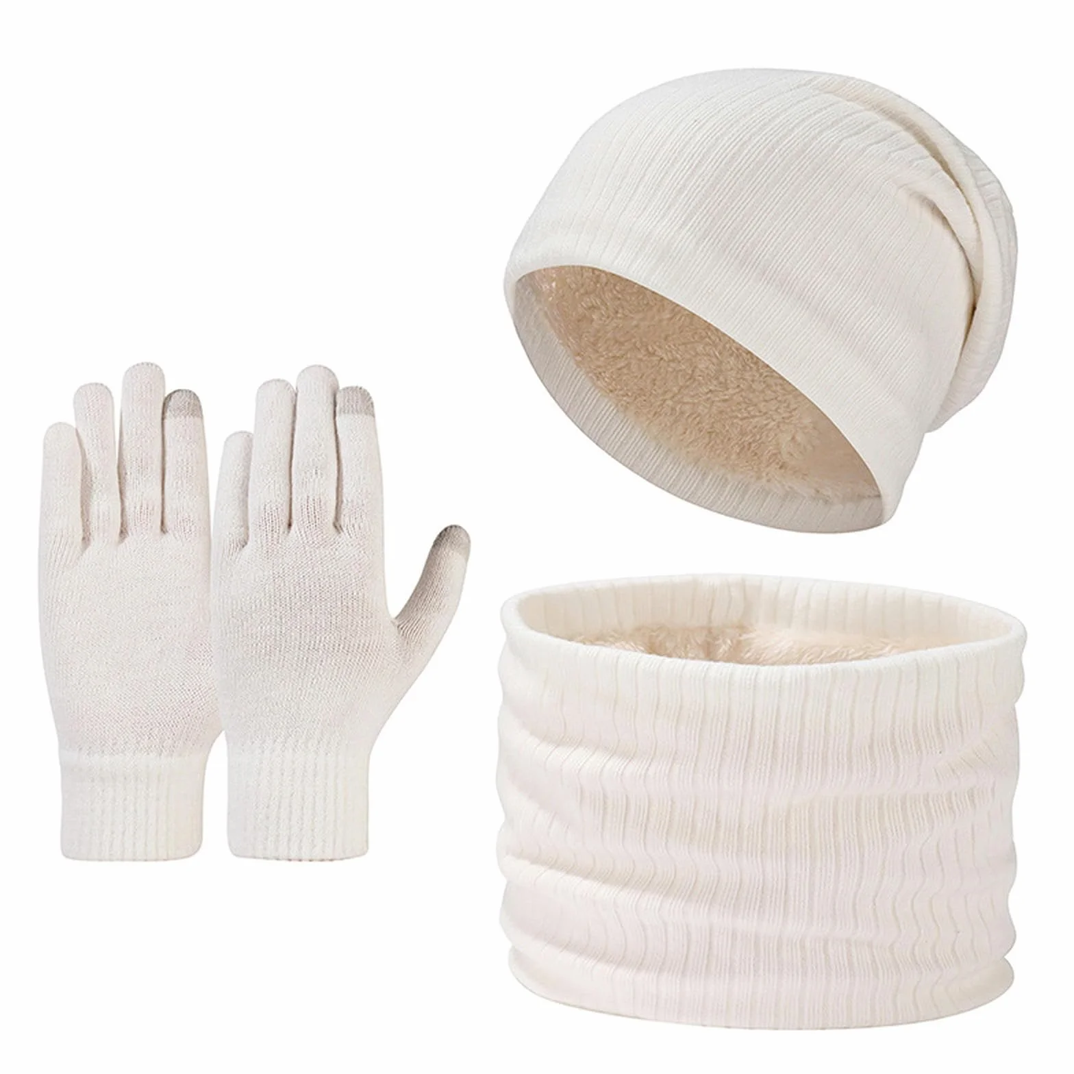 czapka szalik i rękawiczki zestaw damski kapelusz szalik rękawiczki zestaw, damski i męski 3 w 1 zimowy ciepły dzianinowy zestaw z dzianinową czapką beanie rękawiczki z ekranem dotykowym