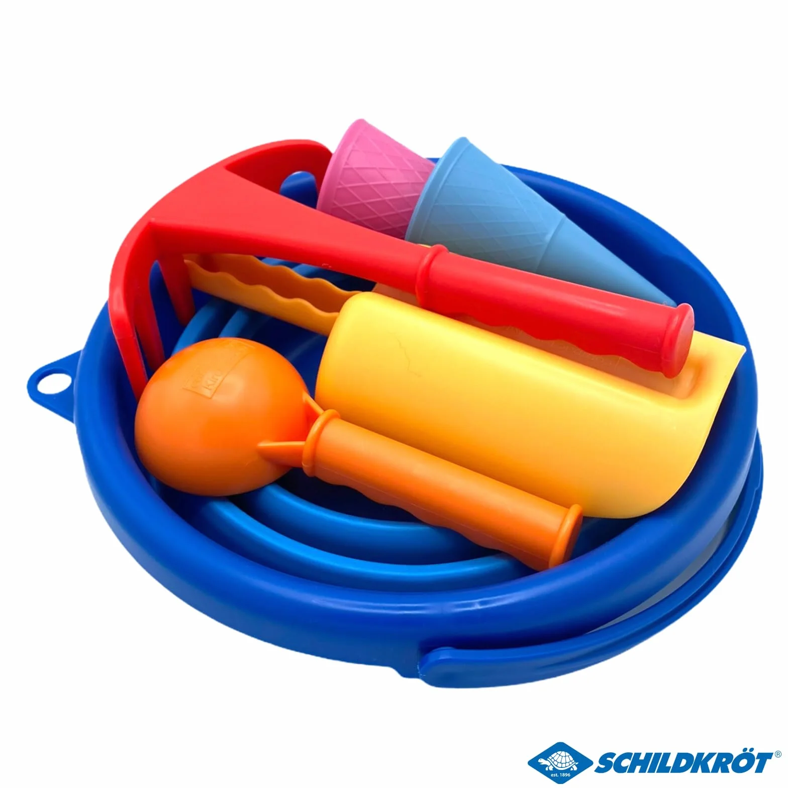 Schildkröt 7 w 1 Sand Toys zestaw składanych wiaderek, kolor: niebieski