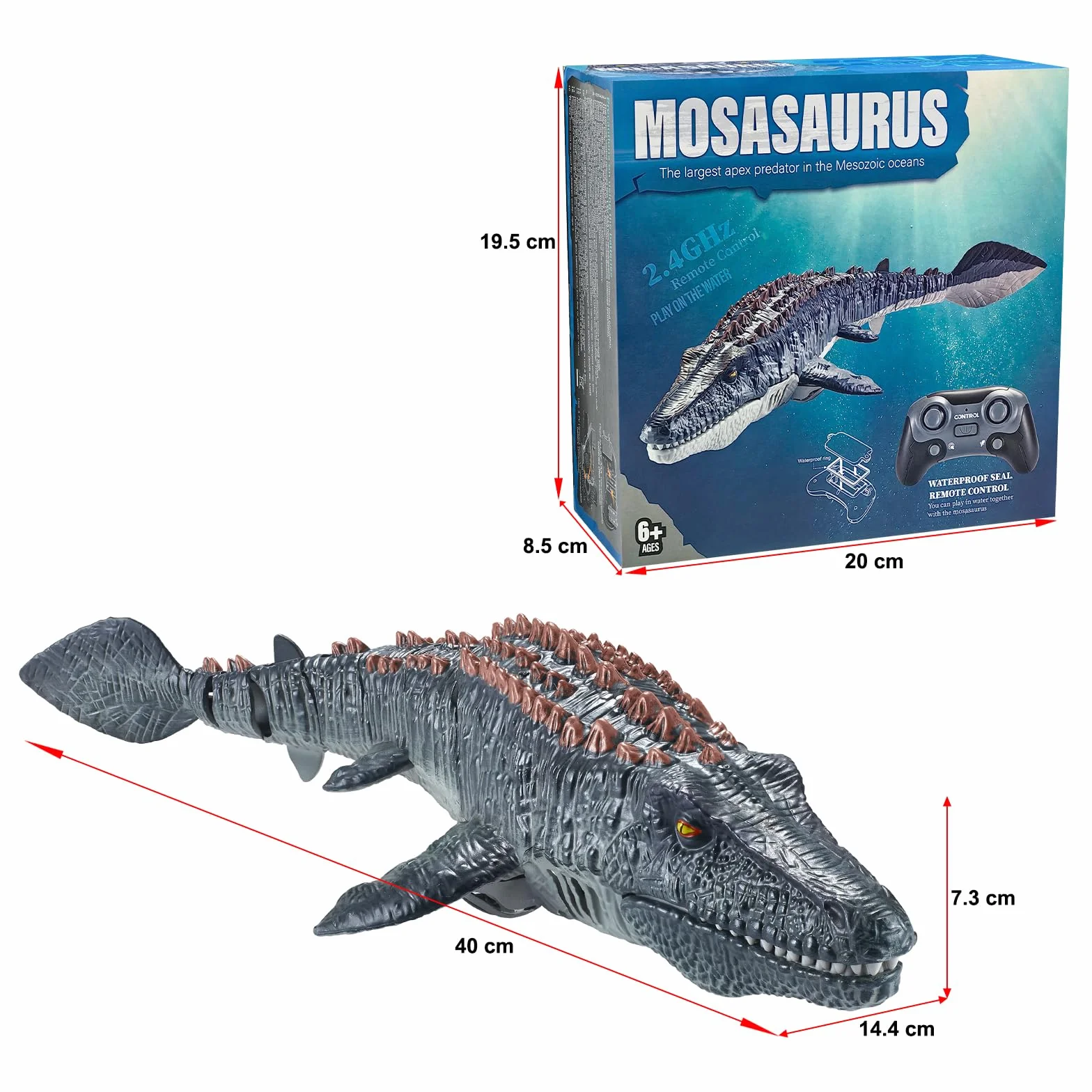 zdalnie sterowana łódź Mosasaurus z mgiełką, zdalnie sterowana wodna łódź, podwójny śmigło, zabawka dla dzieci
