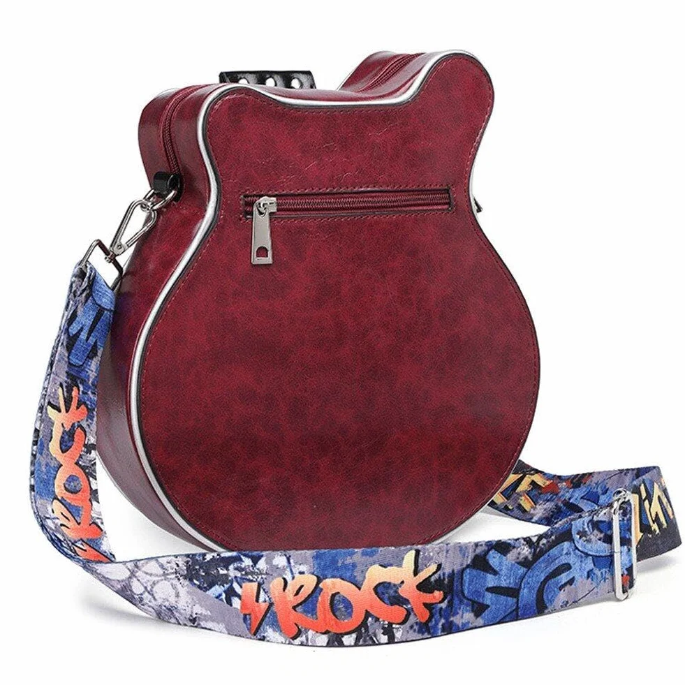 Torba crossbody w kształcie gitary dla kobiet mężczyzn, skóra PU torba na ramię torebka torebka prezenty na gitarę