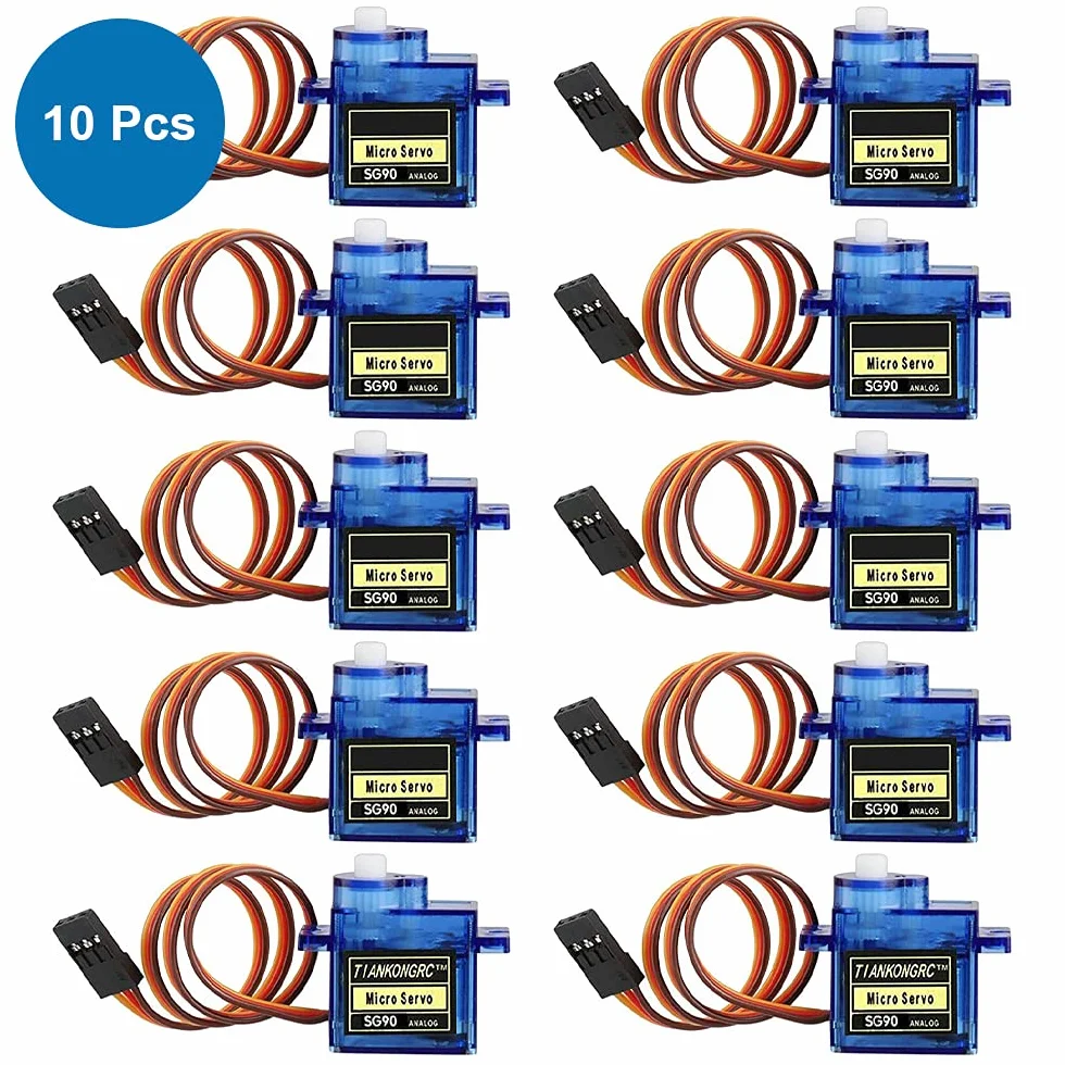 MMOBIEL 10 PCS. SG90 9G Zestaw mikro-posługowy dla dronu/samochodu/samolotu/helikoptera/pojazdów/robotów/Kompatybilny z projektami Arduino i Raspberry Pi i 3 ramiona serwo