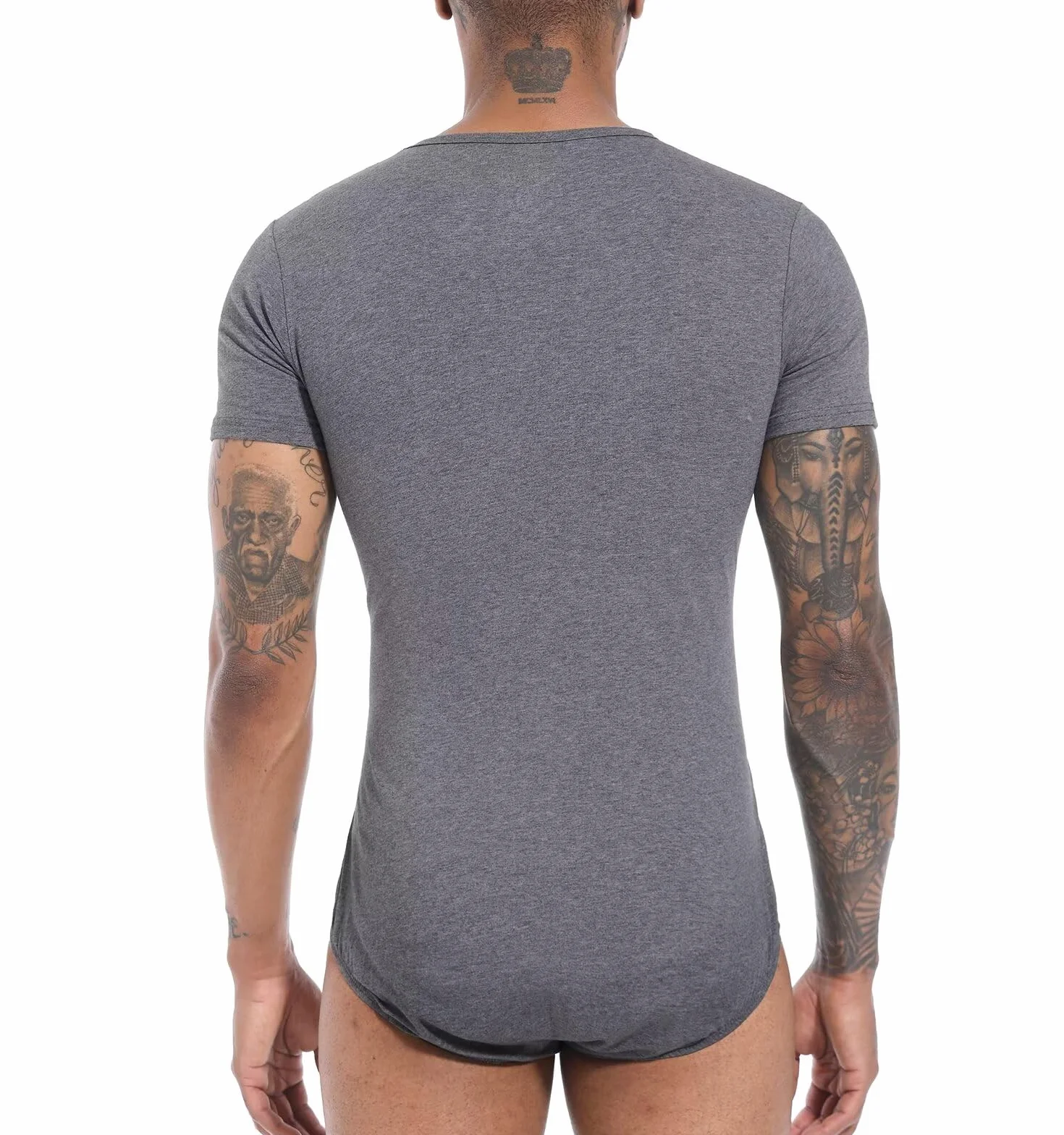 Landofgenie Mężczyźni Krótki Rękaw Onesie Pidżama Bodysuit One Piece Rompers Dolna Koszula Krocza Pidżama Niebieski Little Space