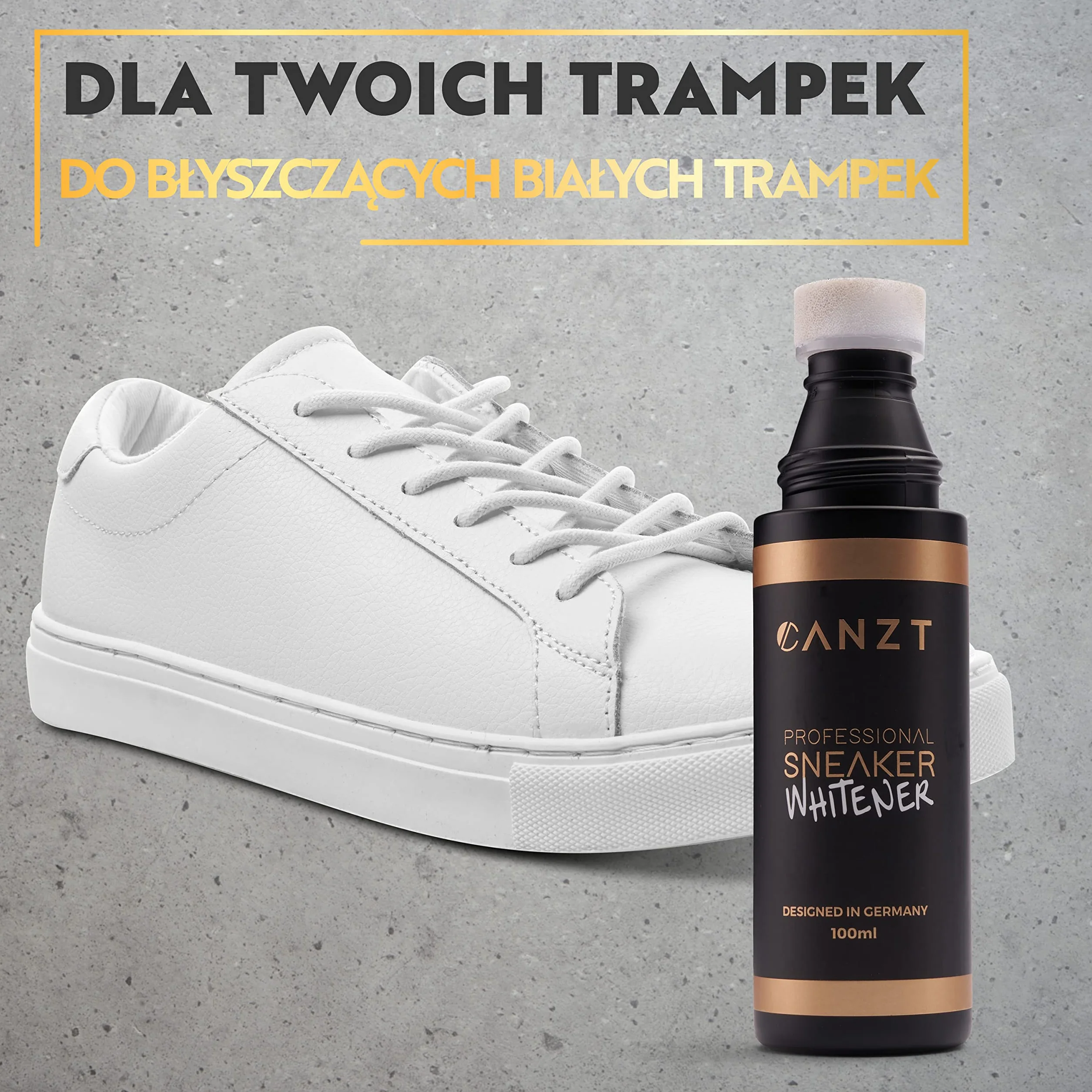 Canzt Sneaker Whitener – Biała pasta do butów sportowych i skórzanych – Odnawia kolor białych sneakersów i podeszw – 100 ml do pielęgnacji obuwia