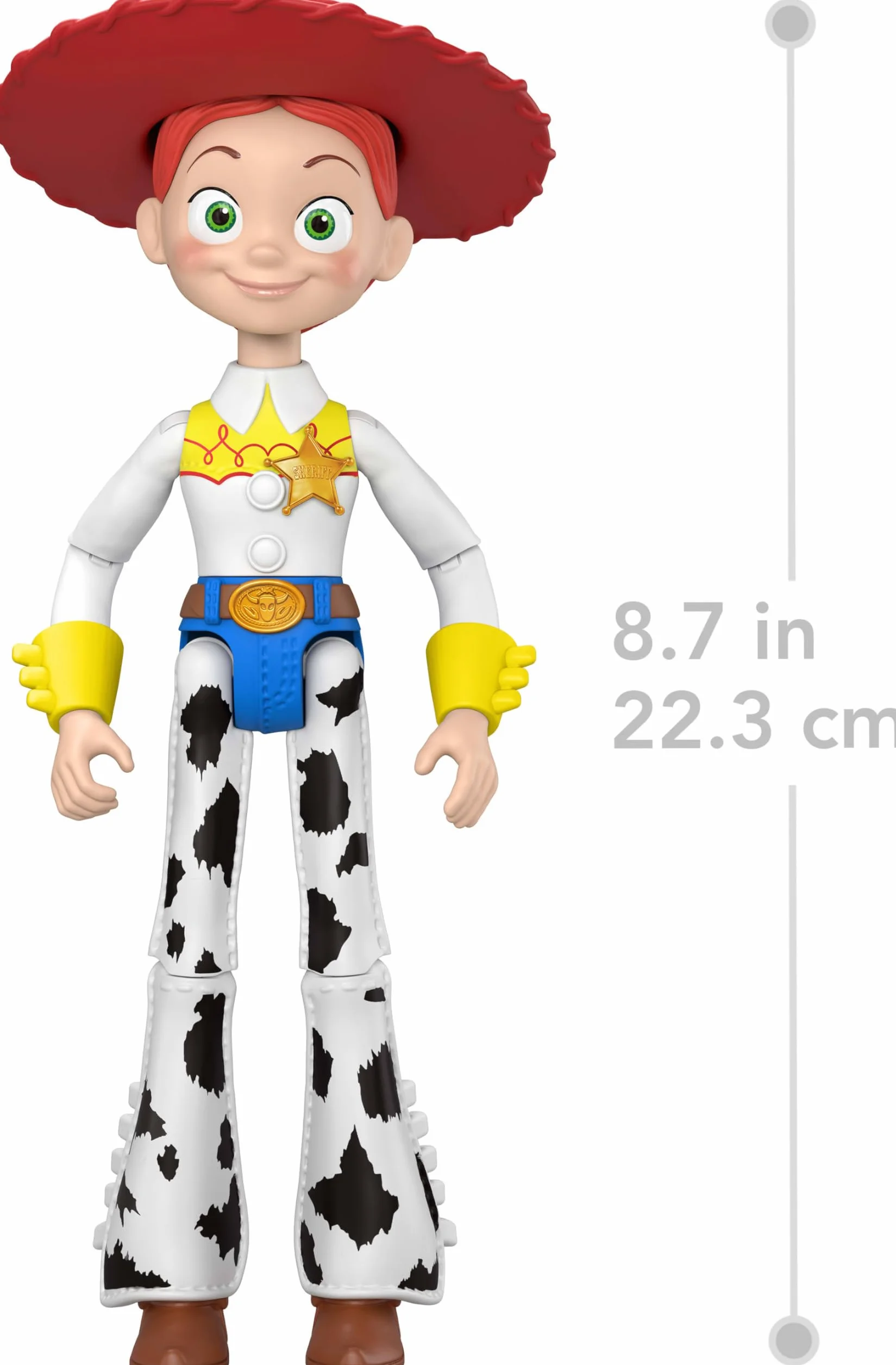 Mattel Disney Pixar Toy Story 5 PlayScale Jessie Figurka (ok. 22 cm), kowbojka, 12 punktów ruchu, filmowy wygląd, zdejmowany kapelusz, zabawka dla dzieci 3+, JKV16