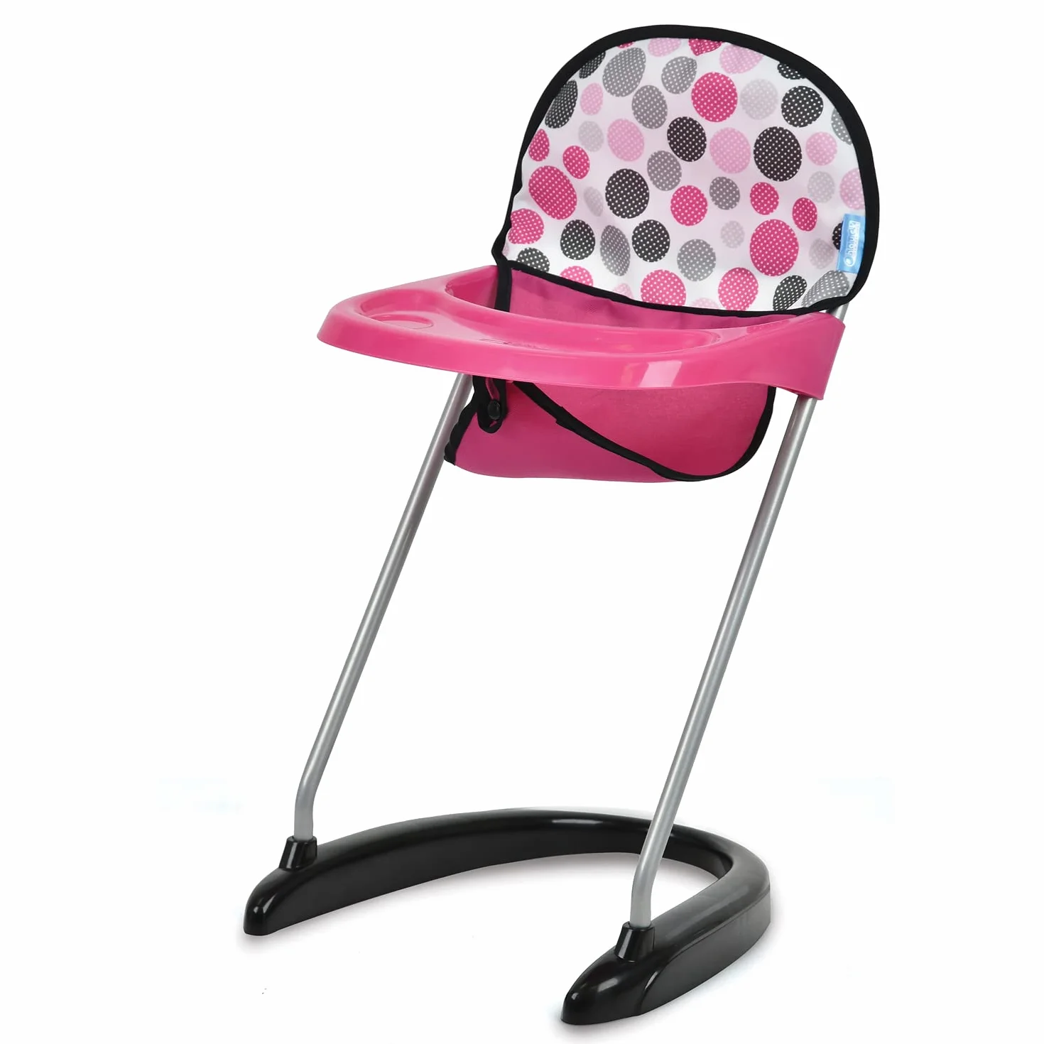 Hauck wysokie krzesełko dla lalek, z tacą do posiłku, dla lalek do 43 cm, Pink Dots, Różowe Punkty