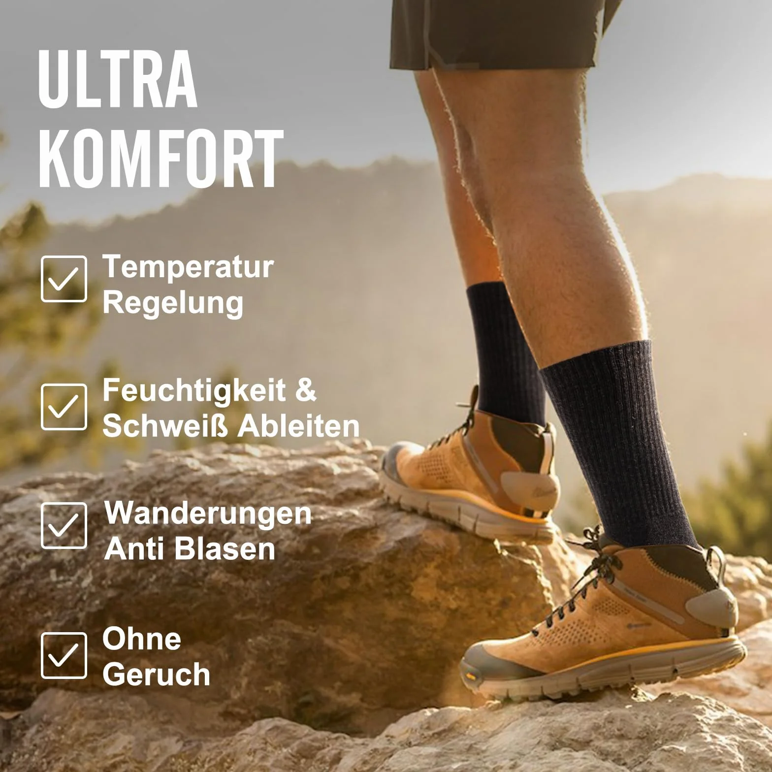 FORVEVO Skarpety trekkingowe z merynosów, męskie i damskie, 3 pary, 60% wełniane skarpety męskie, wyściełane, termiczne skarpety zimowe, skarpety sportowe do trekkingu i aktywności na świeżym