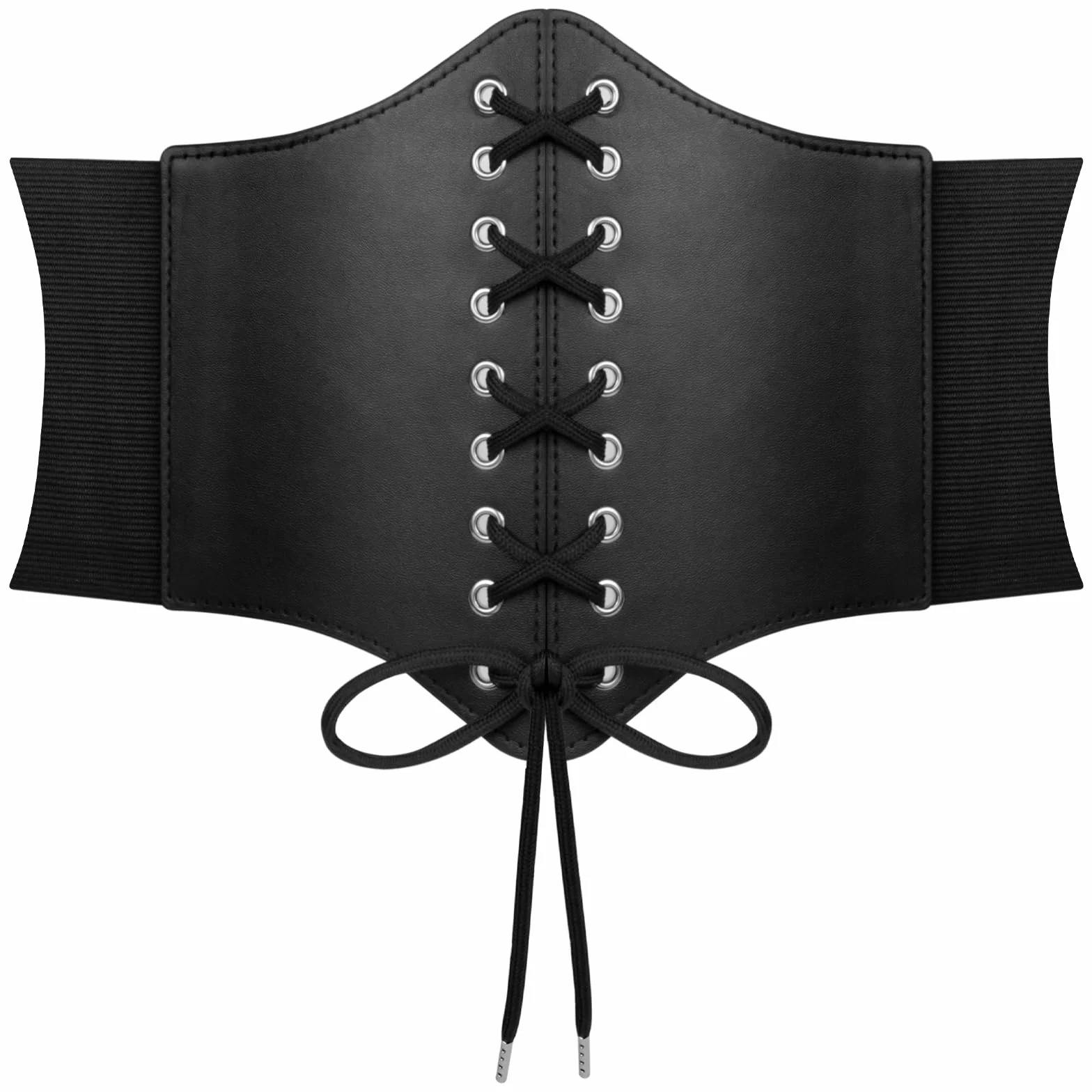 Głęboki damski pasek Waspie Corset Halloween, szeroki pasek ze sznurowaniem, elastyczny gorset w talii, piraci na Halloween i inne imprezy, czarny