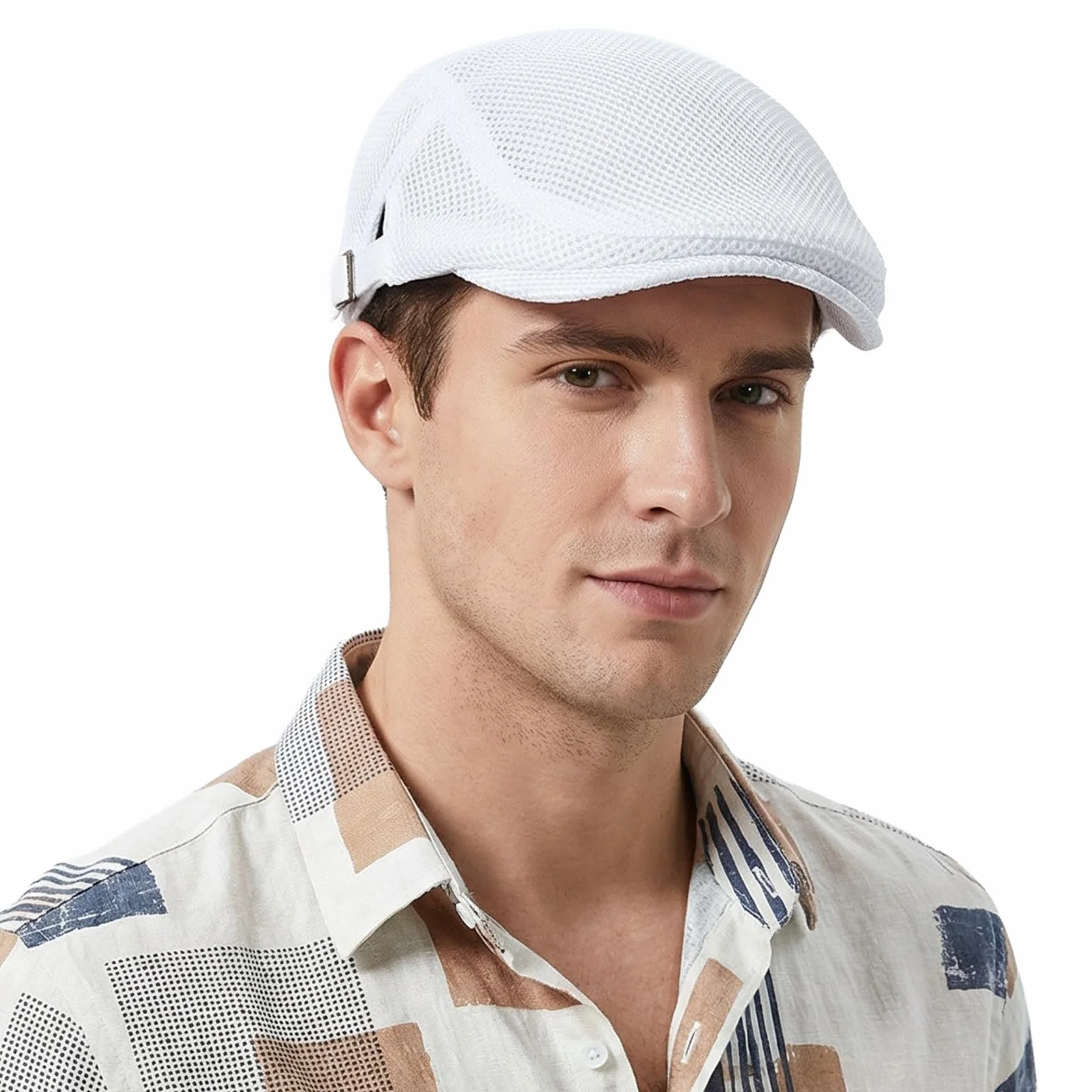 Unisex czapka z daszkiem, czapka beret, oddychająca siateczka, płaska czapka, męska letnia cienka czapka Gatsby Newsboy, beret, kaszkiet męski, letnia czapka sportowa, regulowana 55-60 cm