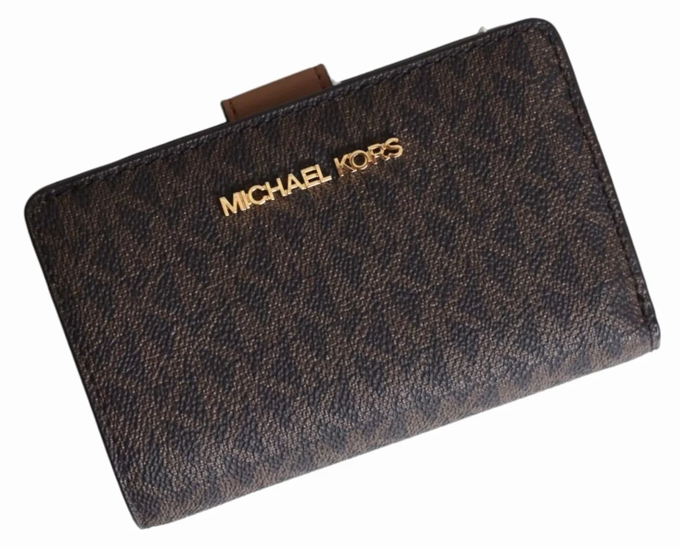 Michael Kors Jet Set Travel Medium Bifold Zip coin Wallet - Brown