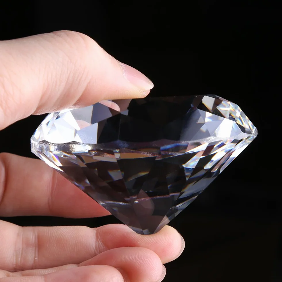 Kamień z syntetycznego diamentu o średnicy 60 mm, okrągły diament cięty maszynowo, duża biżuteria ze sztucznego kryształu z przezroczystego szkła Rhinestone