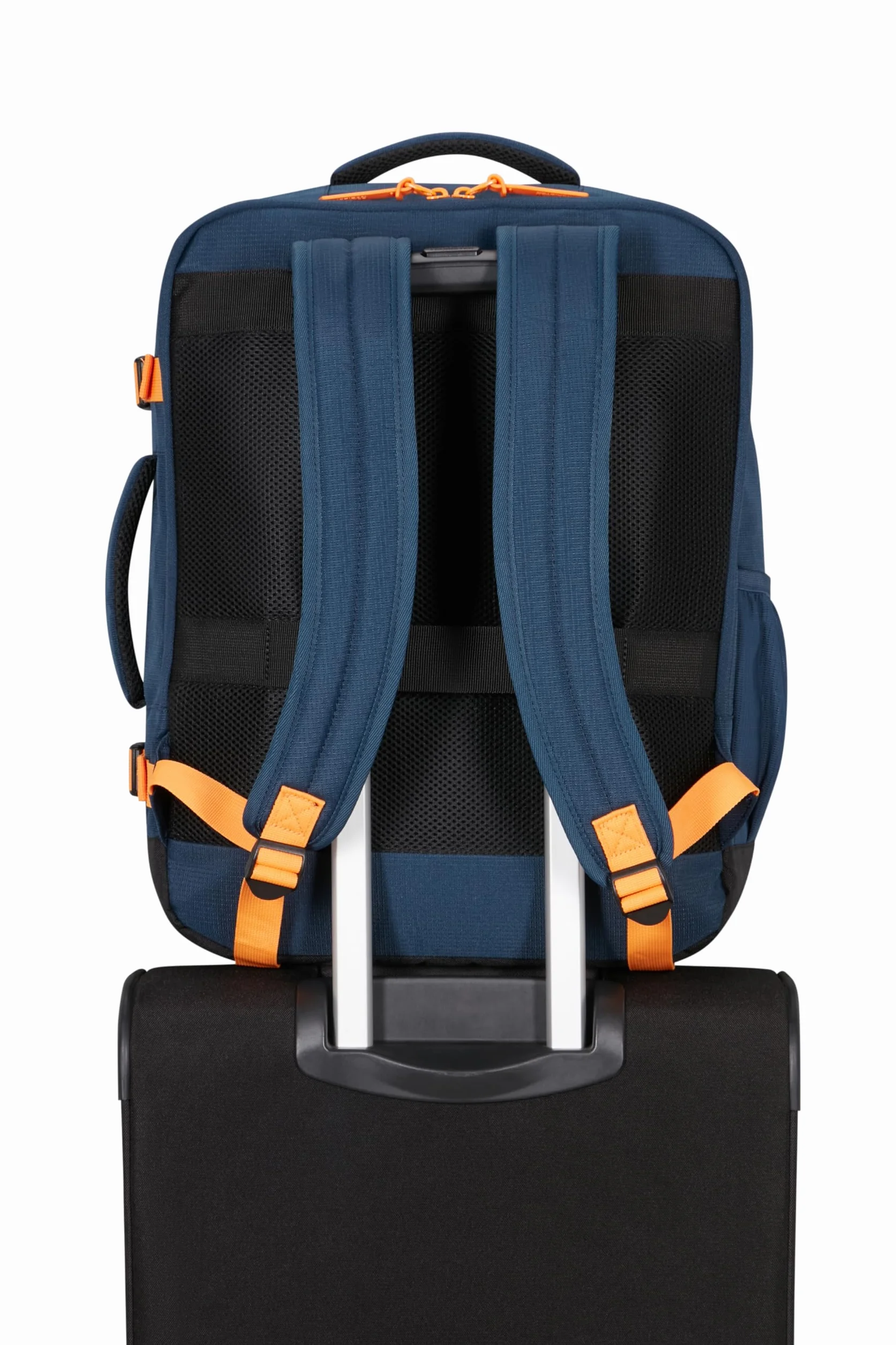 American Tourister Take2Cabin - EasyJet Torba kabinowa 36 x 20 x 45 cm, 38 l, 0,70 kg, bagaż podręczny, plecak samolotowy M pod siedzenie, niebieski/pomarańczowy (Dark Navy/Radiant Orange)