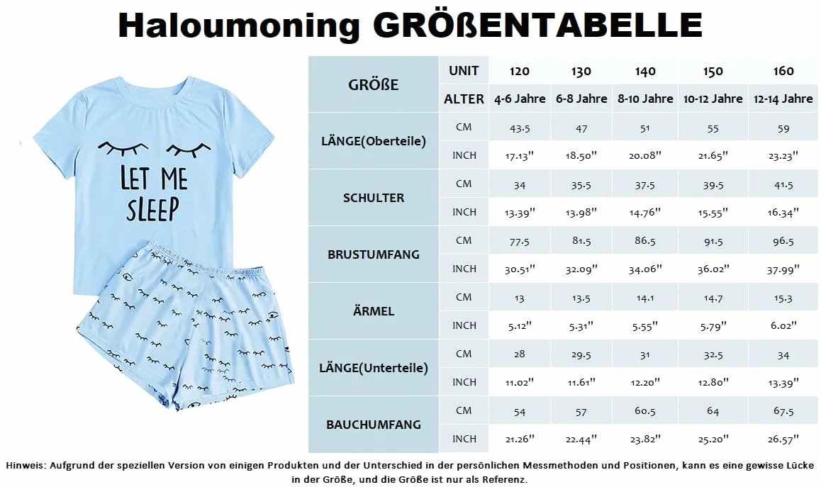 Haloumoning Piżama dla dziewcząt, na lato, śliczne szorty, zestaw wygodnych krótkich spodenek, z nadrukiem z kreskówki, zestaw t-shirtów i krótkich spodenek