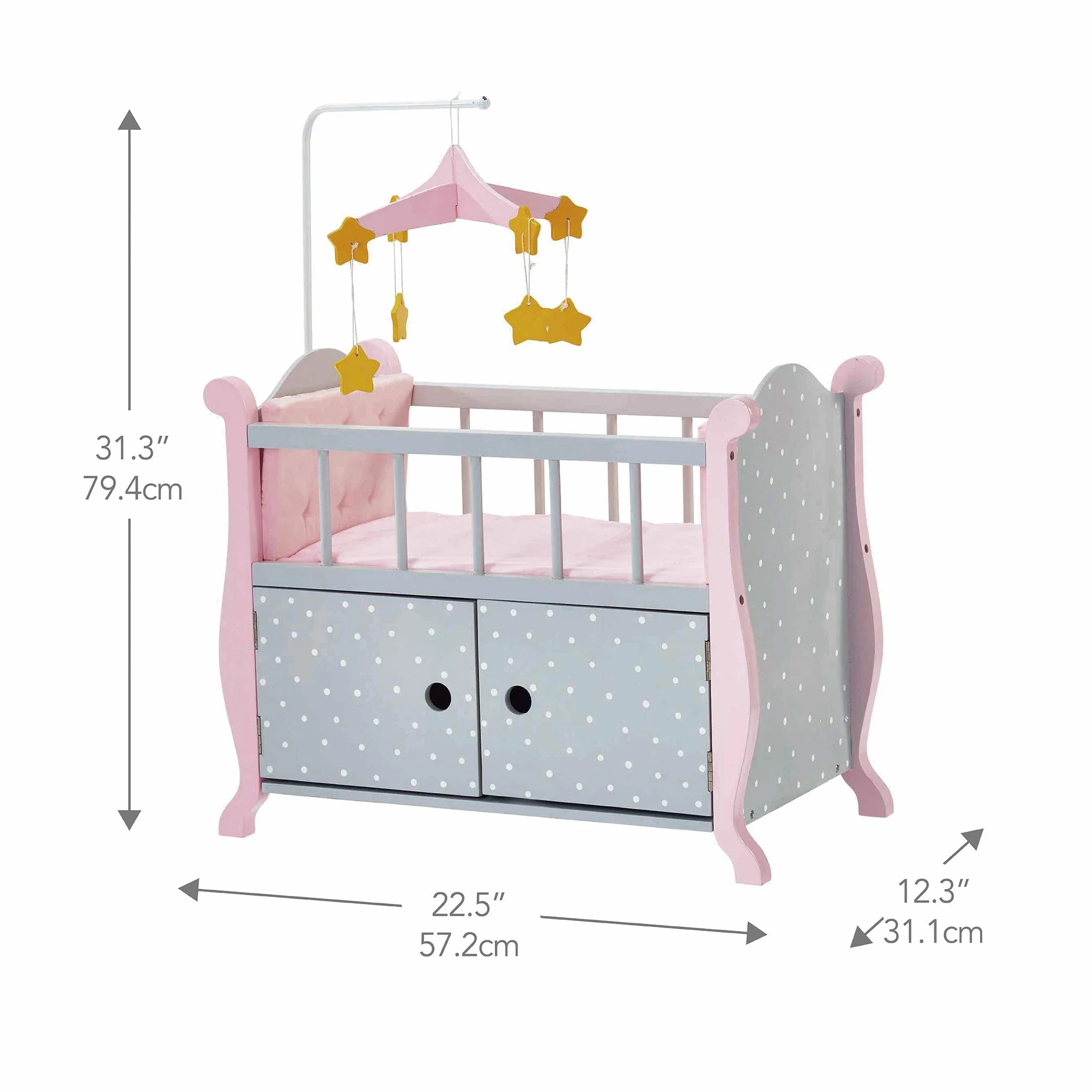 Olivia's Little World Drewniane ?ó?eczko i Schowek dla Lalek 45 cm