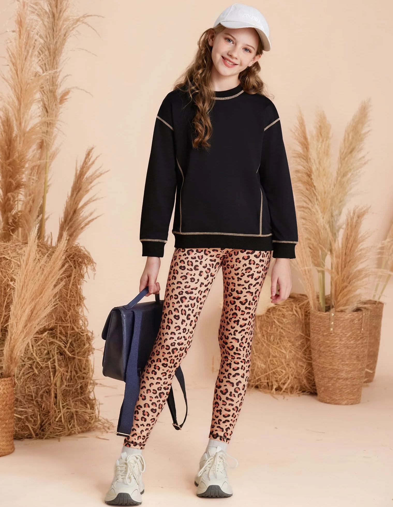 GRACE KARIN Dziewczęca bluza + legginsy, zestaw z długim rękawem, dres treningowy, 2-częściowy, na jesień i zimę, sportowy strój dla dzieci w wieku 6-14 lat