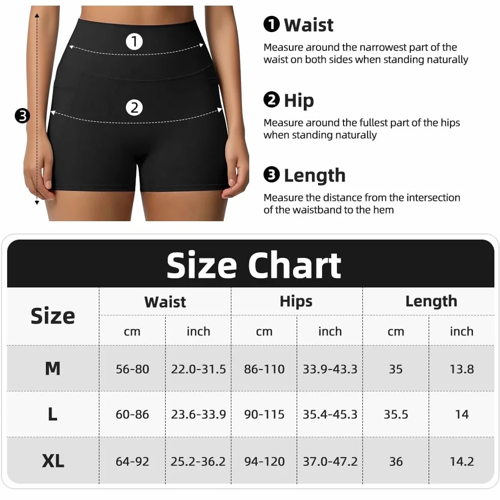 Damskie spodenki sportowe, krótkie legginsy damskie z wysokim stanem, z 2 kieszeniami bocznymi, nieprzezroczyste legginsy push up legginsy do biegania z wysokim stanem do jogi fitness bieganie