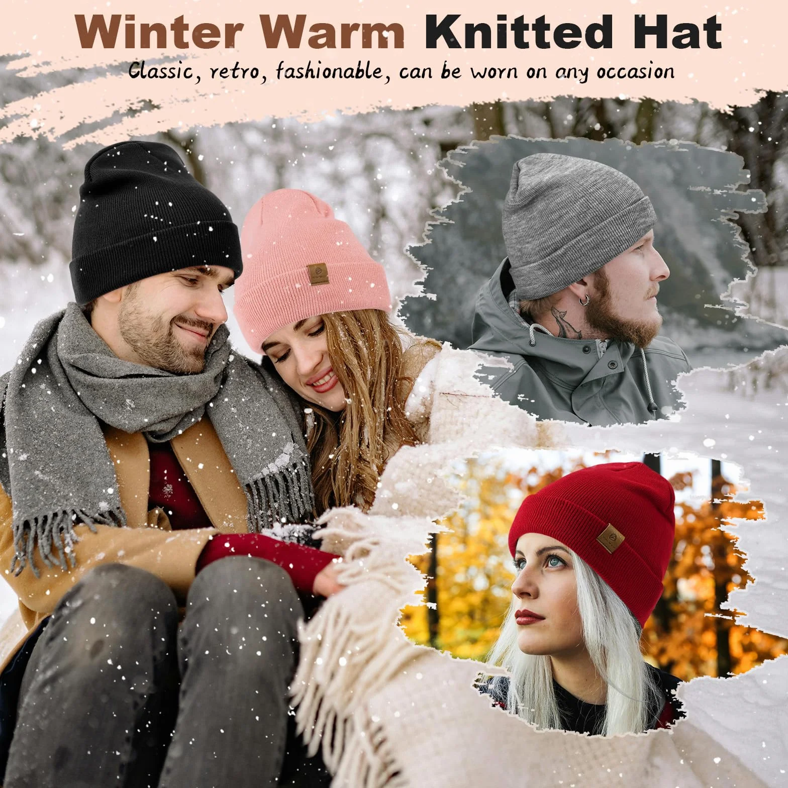 YANIKY Czapka damska, męska, zimowa, miękka, wygodna, ciepła czapka z dzianiny, unisex, wiatroszczelna czapka zimowa, klasyczna czapka beanie, idealna na jesień, zimę i wiosnę