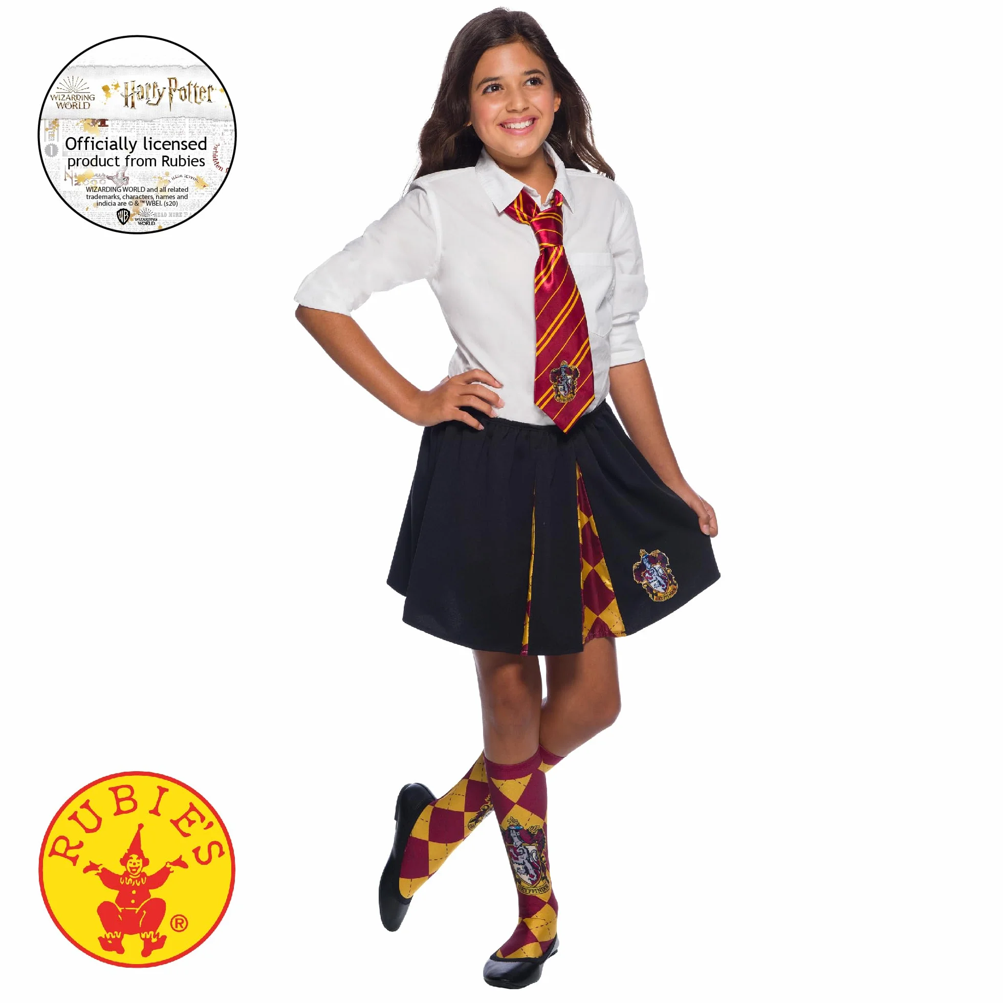 Rubies Oficjalny krawat Harry Potter Gryffindor Deluxe, akcesorium kostiumowe dla dorosłych/dzieci, jeden rozmiar, wiek 6 lat, Halloween