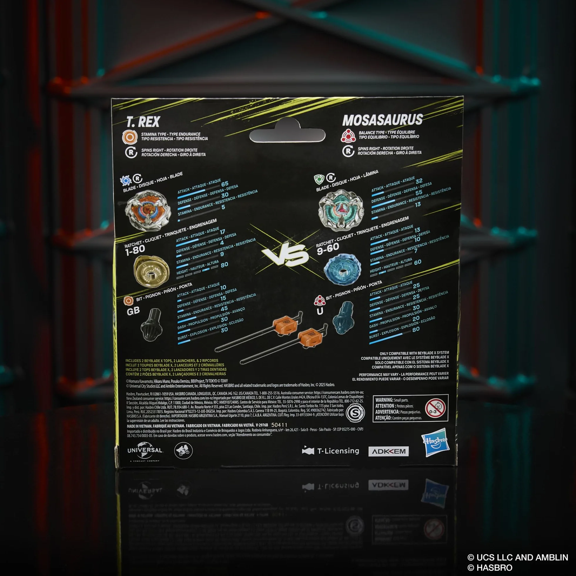 Wielopak Beyblade X/Jurassic World Collab T. Rex kontra Mosasaurus
