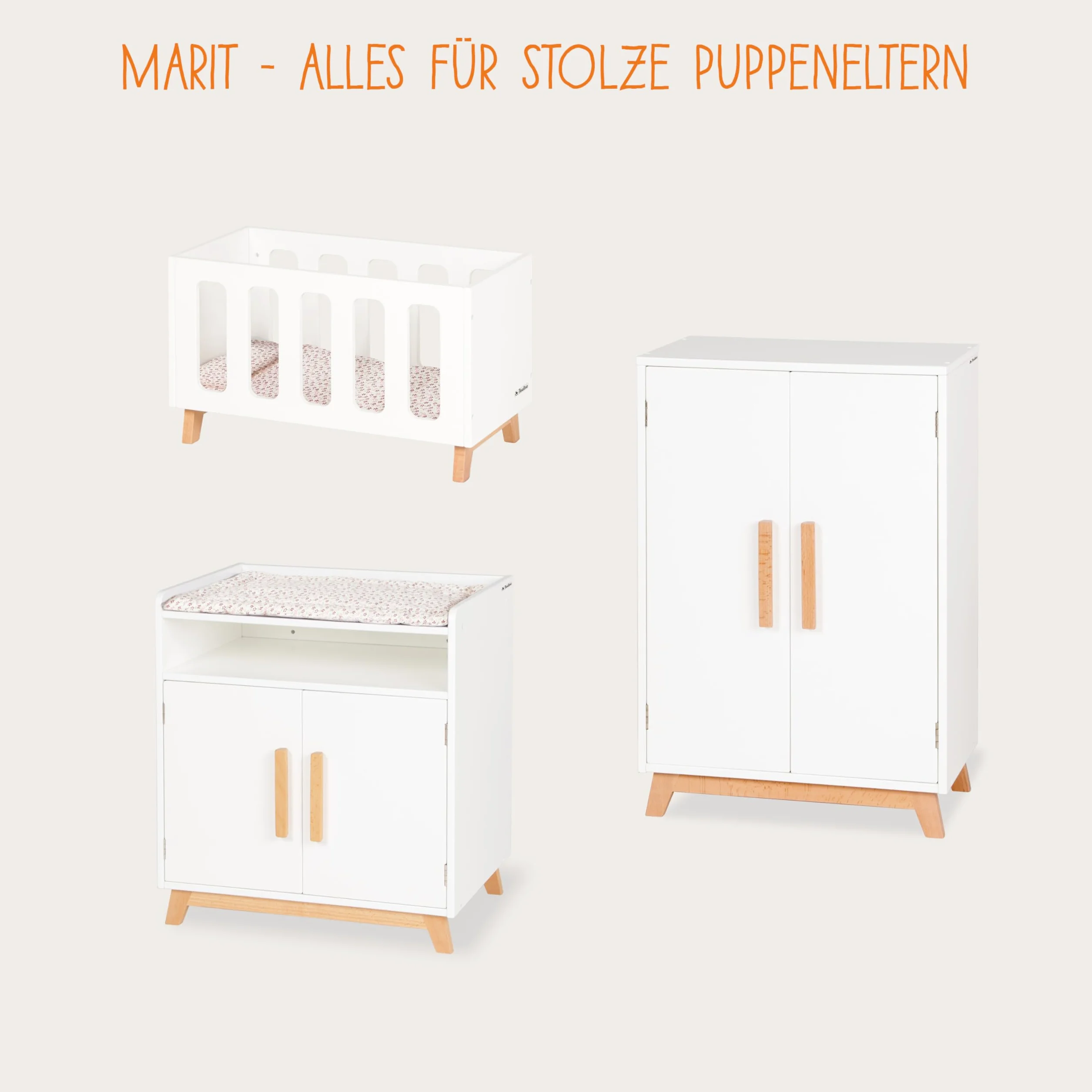 Doll's bed 'Marit', 4 parts
