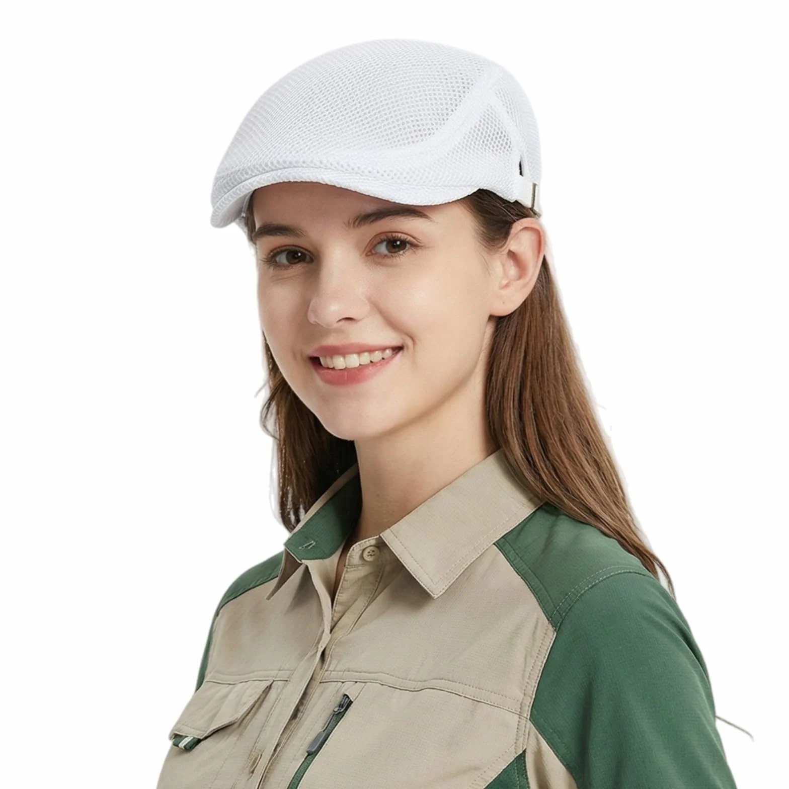 Unisex czapka z daszkiem, czapka beret, oddychająca siateczka, płaska czapka, męska letnia cienka czapka Gatsby Newsboy, beret, kaszkiet męski, letnia czapka sportowa, regulowana 55-60 cm