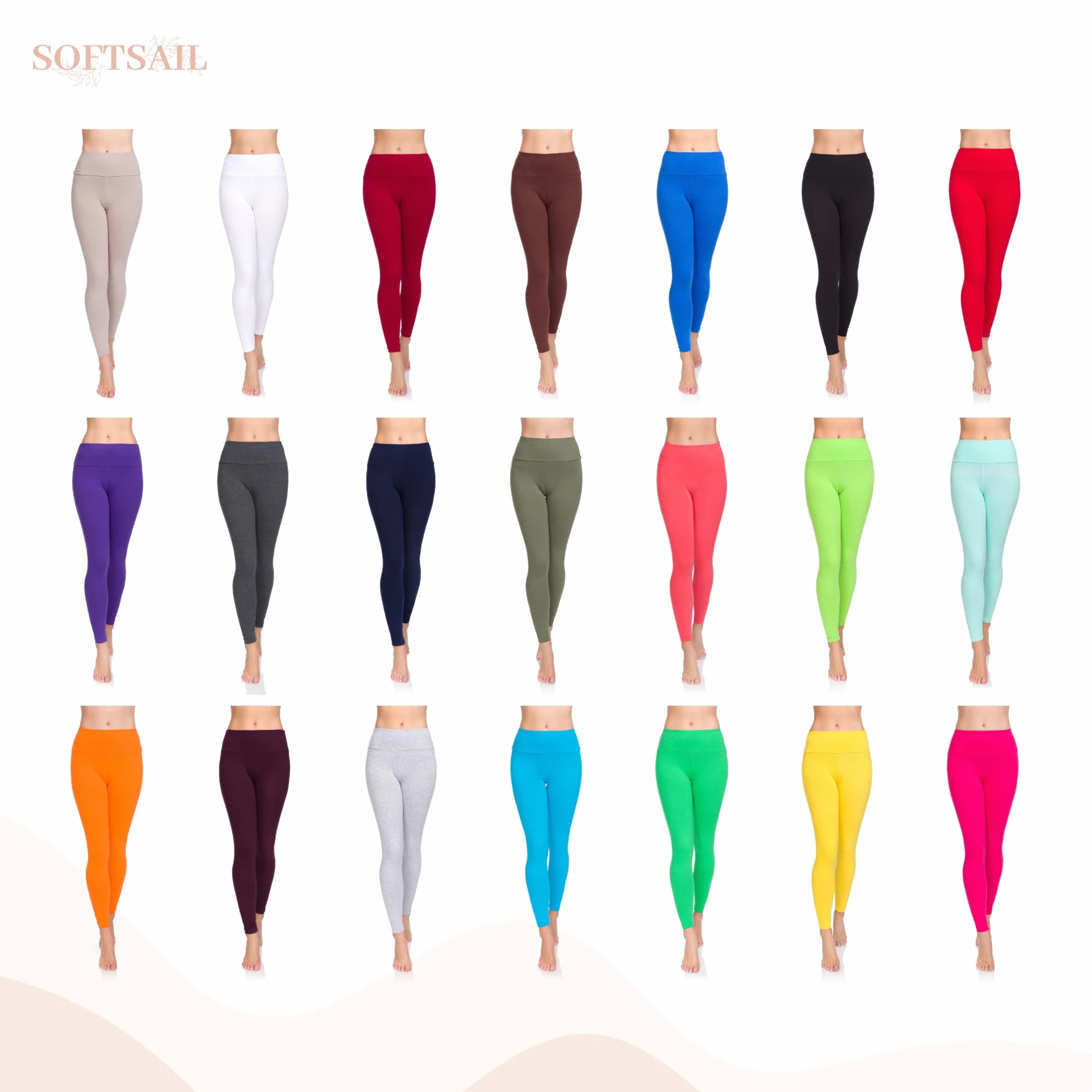 SOFTSAIL Legginsy dla kobiet legginsy treningowe z wysokim stanem dla kobiet sport joga pilates bieganie jogging fitness siłownia kontrola brzucha odzież sportowa z wysokim stanem legginsy sportowe