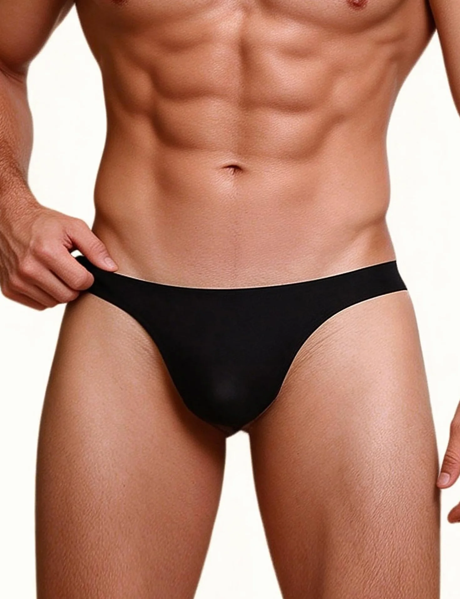 ohmydear Męskie stringi szykowne stringi lody jedwabne bikini z niskim stanem bielizna w dużych rozmiarach oddychająca bielizna seksowne bezszwowe stringi klasyczne męskie T-back z przezroczystą