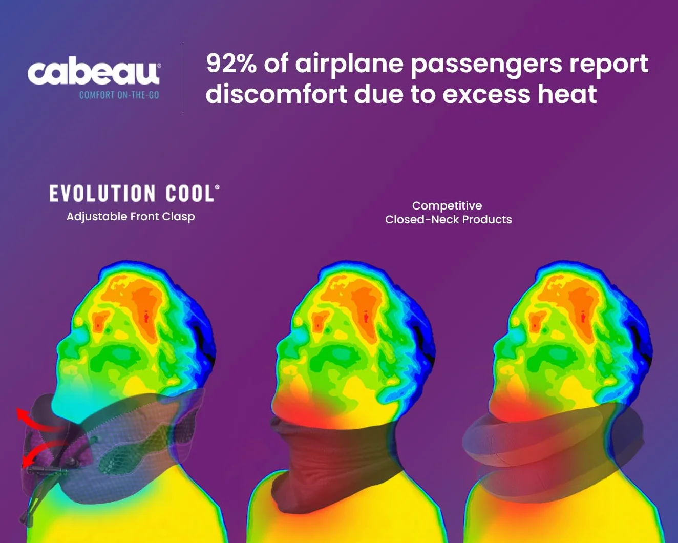 Cabeau Evolution Cool Travel Pillow - The Best Air Circulating Head and Neck Memory Foam Cooling Travel Pillow - Black