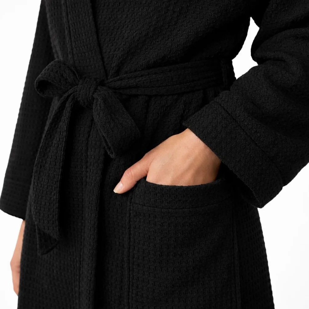 Brandsseller Szlafrok damski i męski bawełna unisex lekki szlafrok poranny waflowy pique
