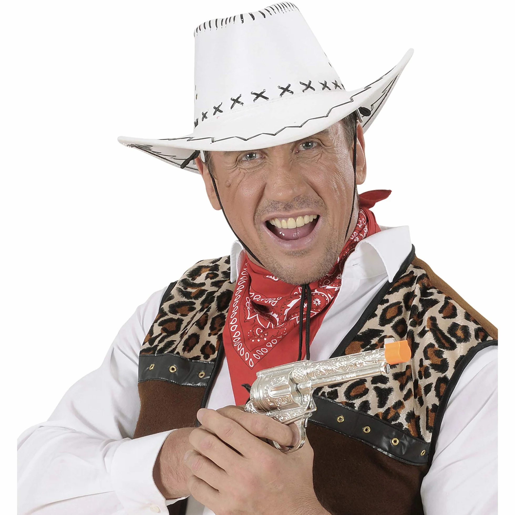 W WIDMANN MILANO Party Fashion - Kapelusz kowbojski ze sztucznej skóry, strażnik, szeryf, kowbojka, western, karnawał