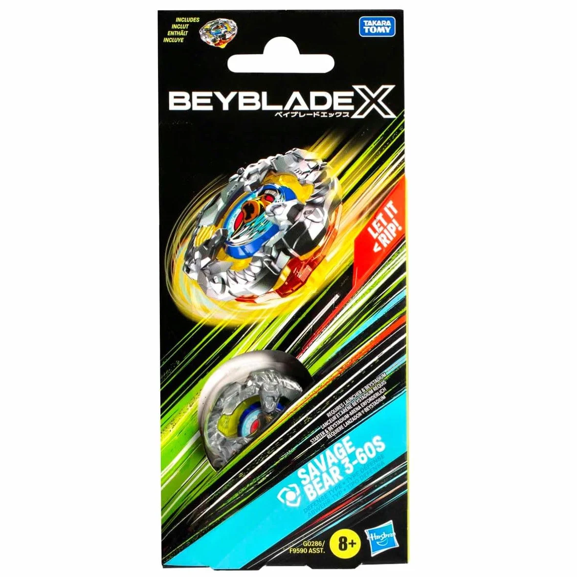 Hasbro Beyblade X Savage Bear3-60S Top Booster Bączek Zabawka Bączek Zabawki dla dzieci w wieku od 8 lat
