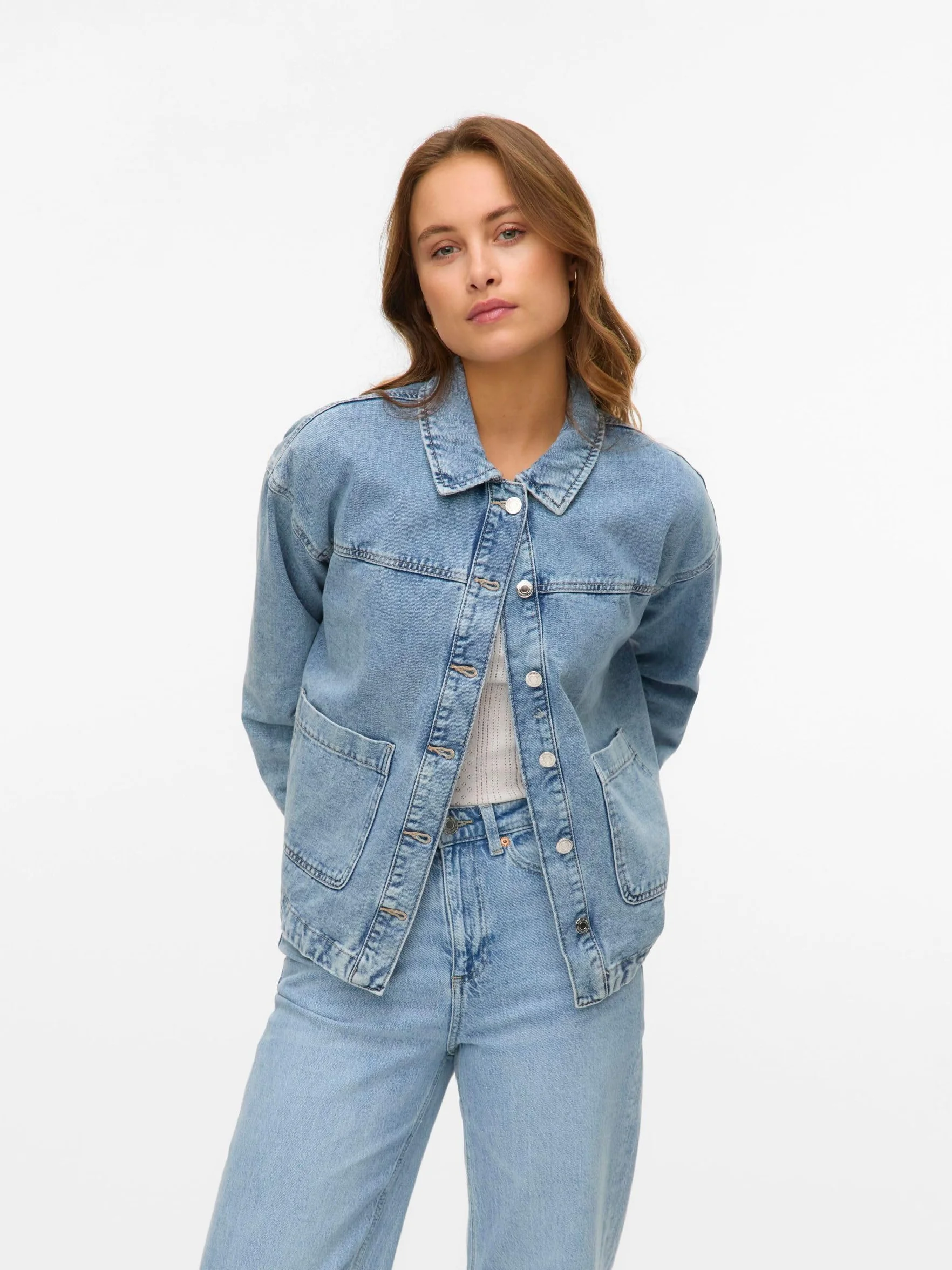 VERO MODA Kurtka dżinsowa VMJAMIE, Jasnoniebieski dżins, M