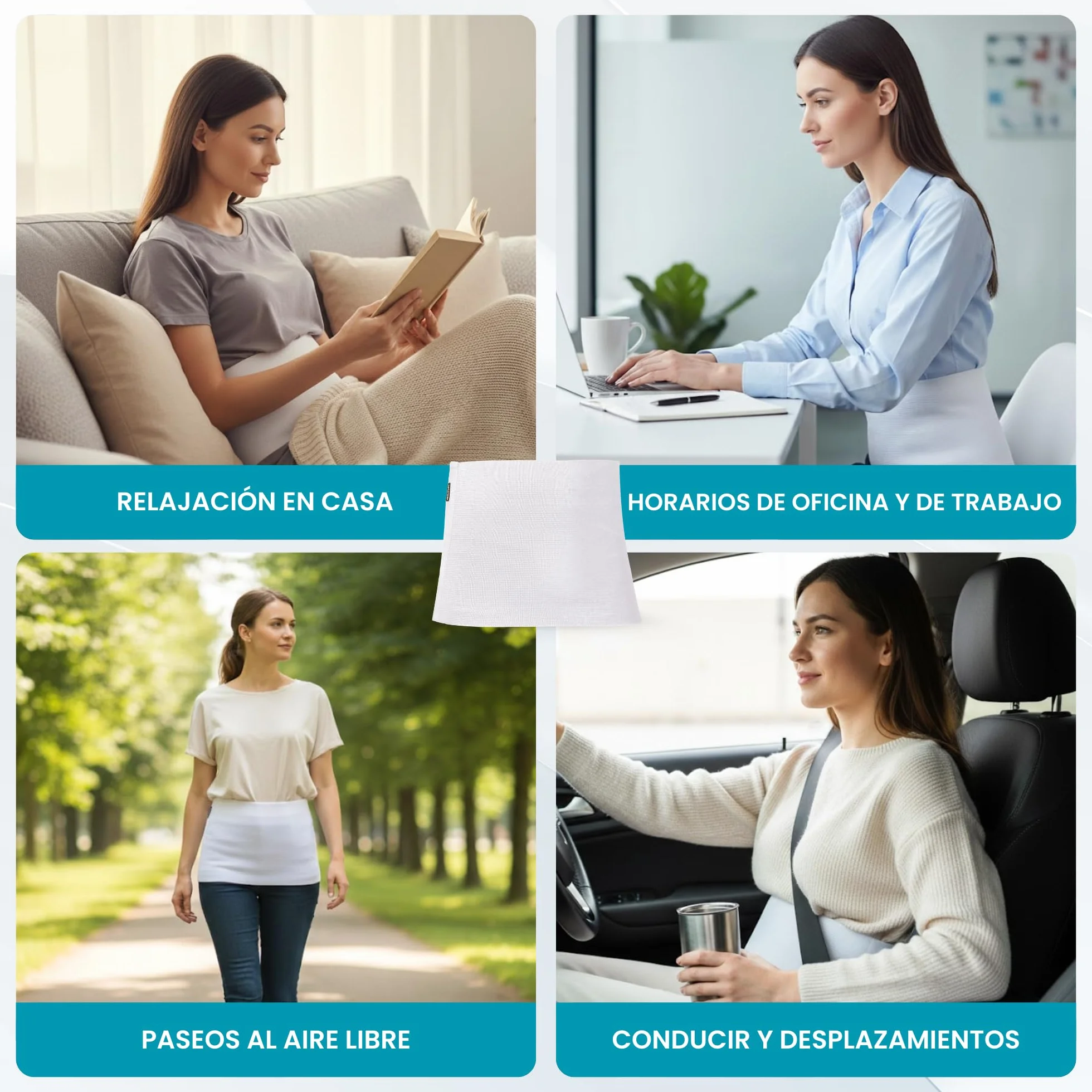 BeFit24 Pas Rozgrzewający z Wełny Angory, Merino i Bawełny – Unisex Pas na Nerki i Plecy dla Kobiet i Mężczyzn – Ciepły, Oddychający, Biały