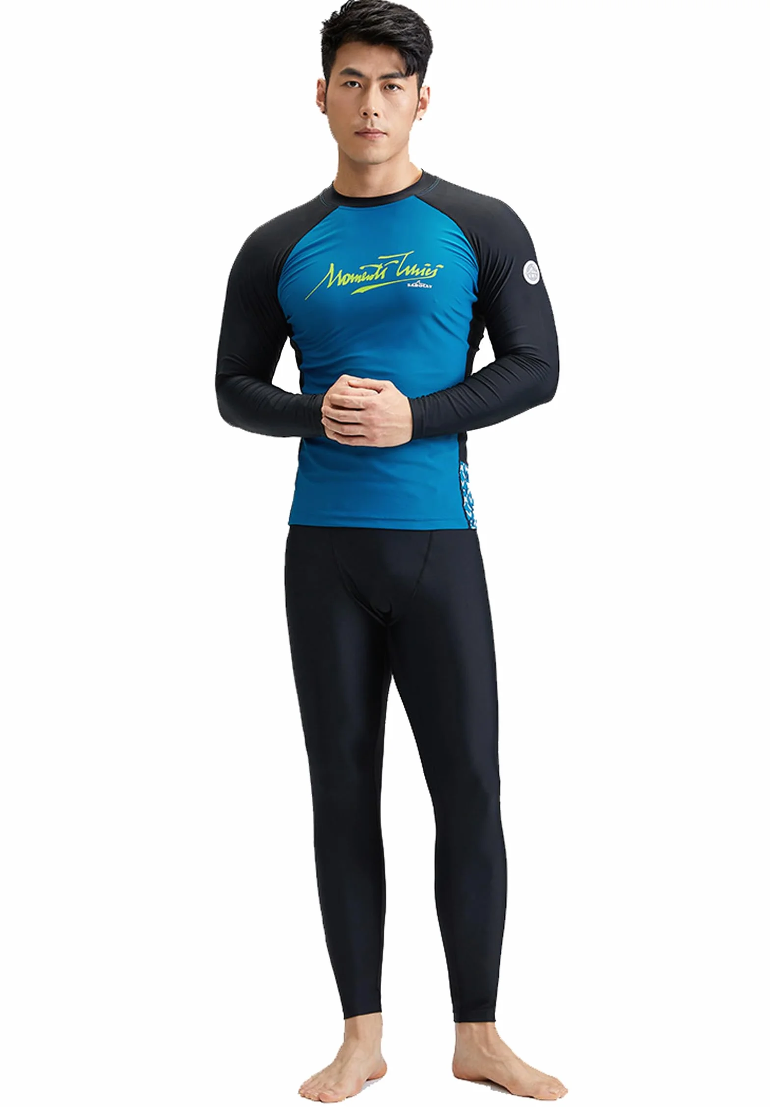 SANANG Męskie rajstopy sportowe Rash Guard legginsy anty-UV pływanie surfowanie spodnie szybkoschnące fitness..
