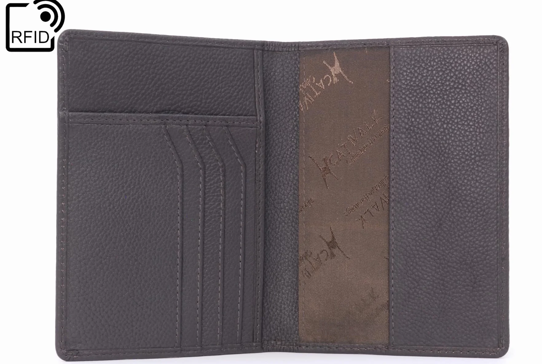Catwalk Collection Handbags - Damskie Skórzane Etui na Paszport - Mały Portfel Podróżny na Karty - w Pudełku Upominkowym - RFID - Skye - Brązowy