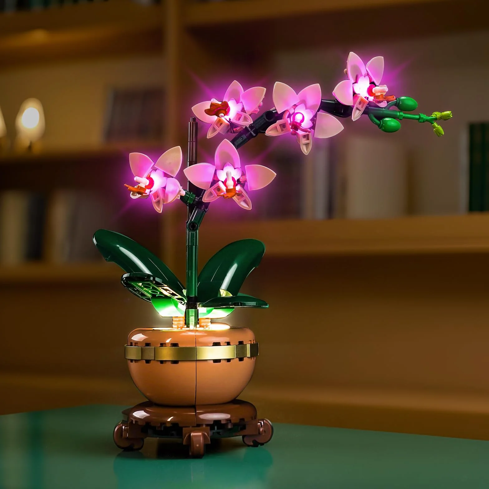 BrickBling Zestaw oświetleniowy kompatybilny z Lego 10343 Mini Orchid Botanical Collection Set (nie jest to model), zestaw oświetlenia LED, kompatybilny z mini orchideą 10343, kreatywna zabawka