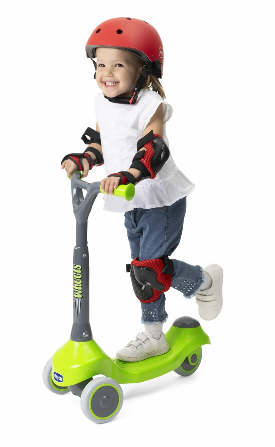 Chicco Hulajnoga dziecięca My First Scooter, rozwojowa hulajnoga dla dzieci, lekka i łatwa do przenoszenia, antypoślizgowa podstawa, 2-4 lata, 3 gumowane koła, maks. 20 kg, pomysł na prezent