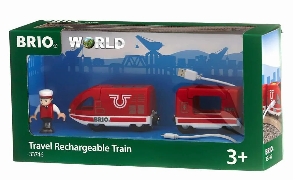 Brio 63374600 Czerwona Lokomotywa Z Usb (63374600) Bezpieczna Zabawka Dla Dzieci Powyżej 3 Lat