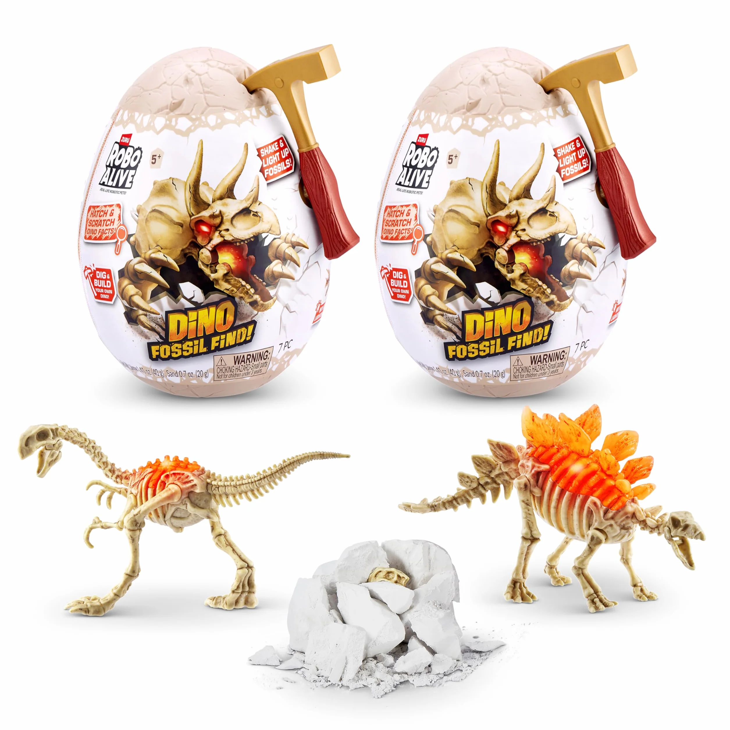 ROBO ALIVE Mini dinozaury Fossil Find (2 sztuki, gigantoraptor i stegozaur)