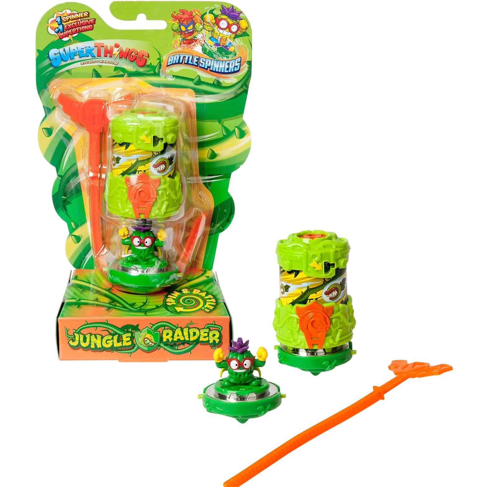 SUPERTHINGS RIVALS OF KABOOM SuperThings Battle Spinners - Jungle Raider, Zawiera 1 Spinner i 1 SuperThing Exclusive