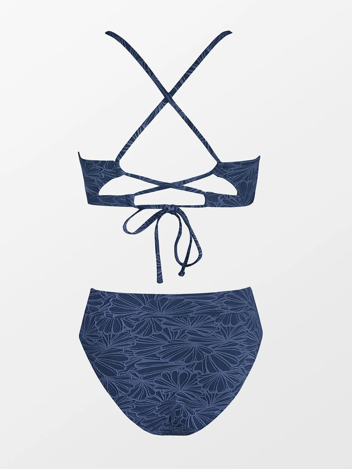 CUPSHE Zestaw bikini dla kobiet strój kąpielowy z wysokim stanem dekolt w serek dwuczęściowy strój kąpielowy