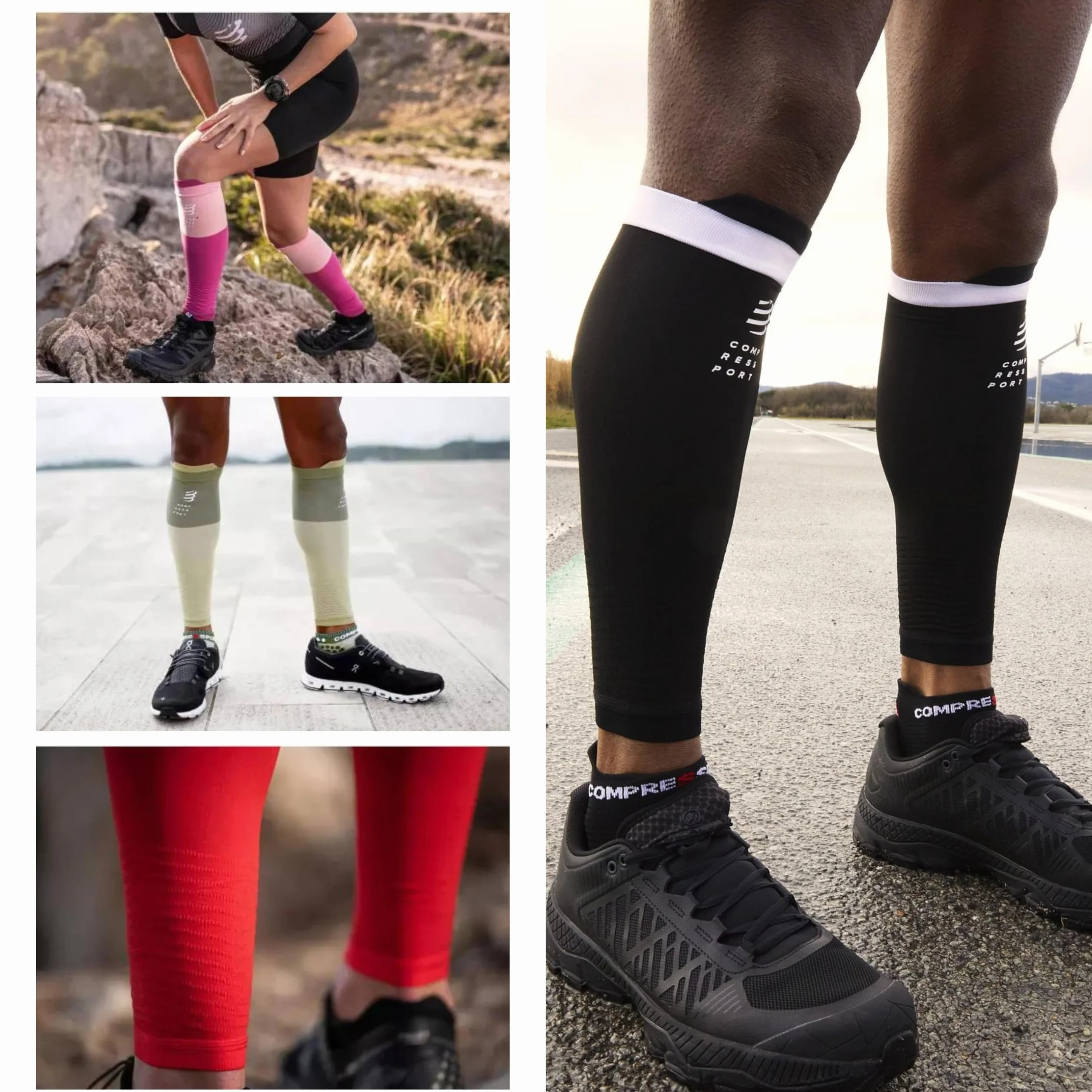 COMPRESSPORT - bandaż kompresyjny na łydki – R2V2 – ochrona mięśni, wydajność i rekreacja do uprawiania sportu – ultralekki i antystatyczny – bieganie, jazda na rowerze, do jazdy na rowerze i triatlonu