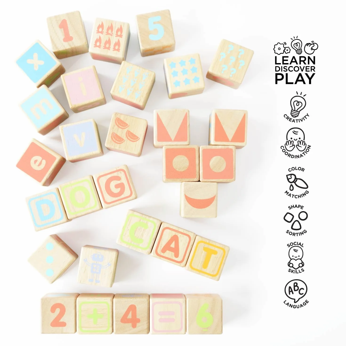 Le Toy Van - Petilou Wooden Educational ABC Wooden Blocks Toy For Toddlers And Babies, Suitable For A Boy Or Girl 1 Year Old +