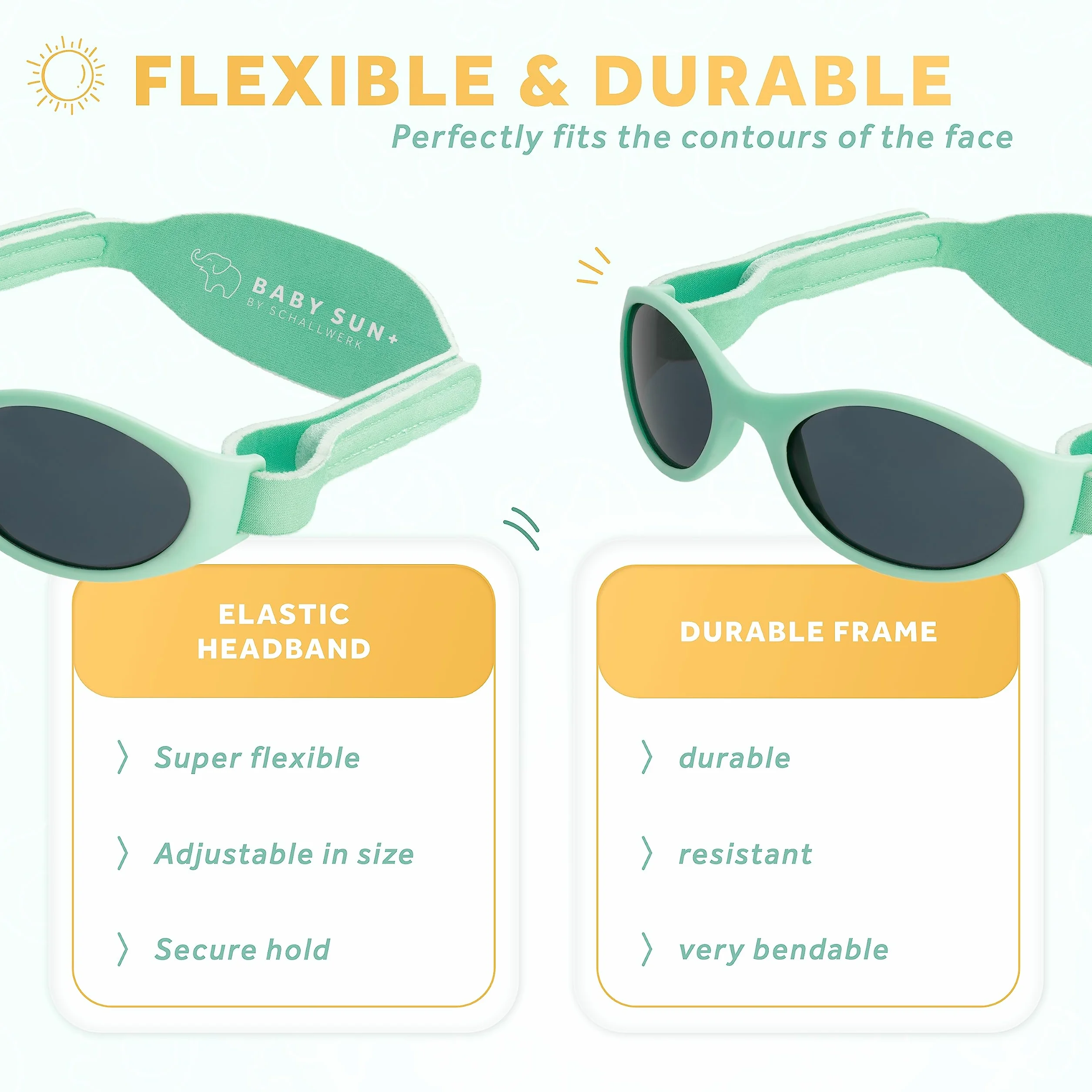 Schallwerk ® Baby Sun+ wysokiej jakości okulary przeciwsłoneczne dla dzieci w wieku 6-36 miesięcy – dziecięce okulary przeciwsłoneczne – okulary przeciwsłoneczne dla dzieci w wieku 1 roku – okulary
