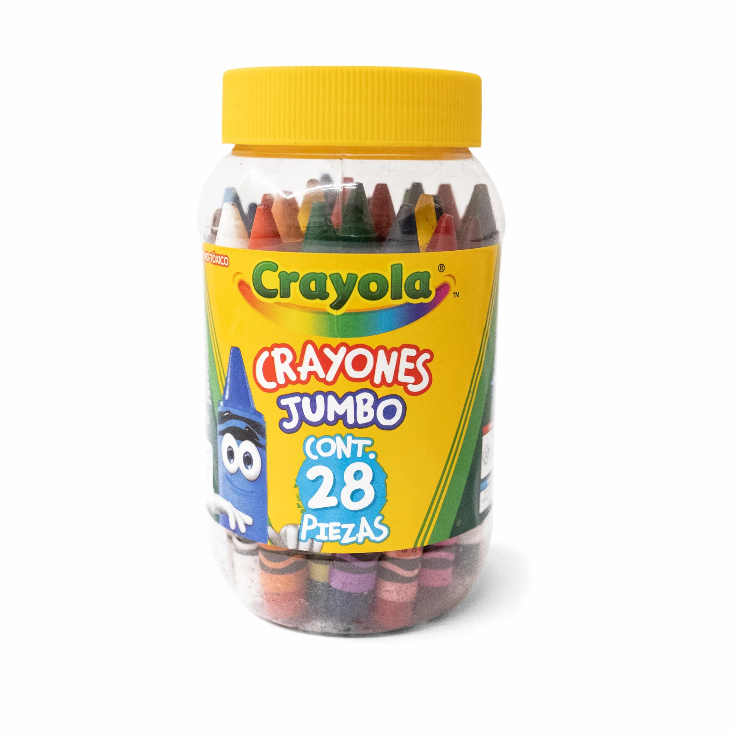 Crayola - 28 kredek świecowych duży format w zamykanym słoiku, różne kolory, do użytku w szkole i w czasie wolnym, 52-3037