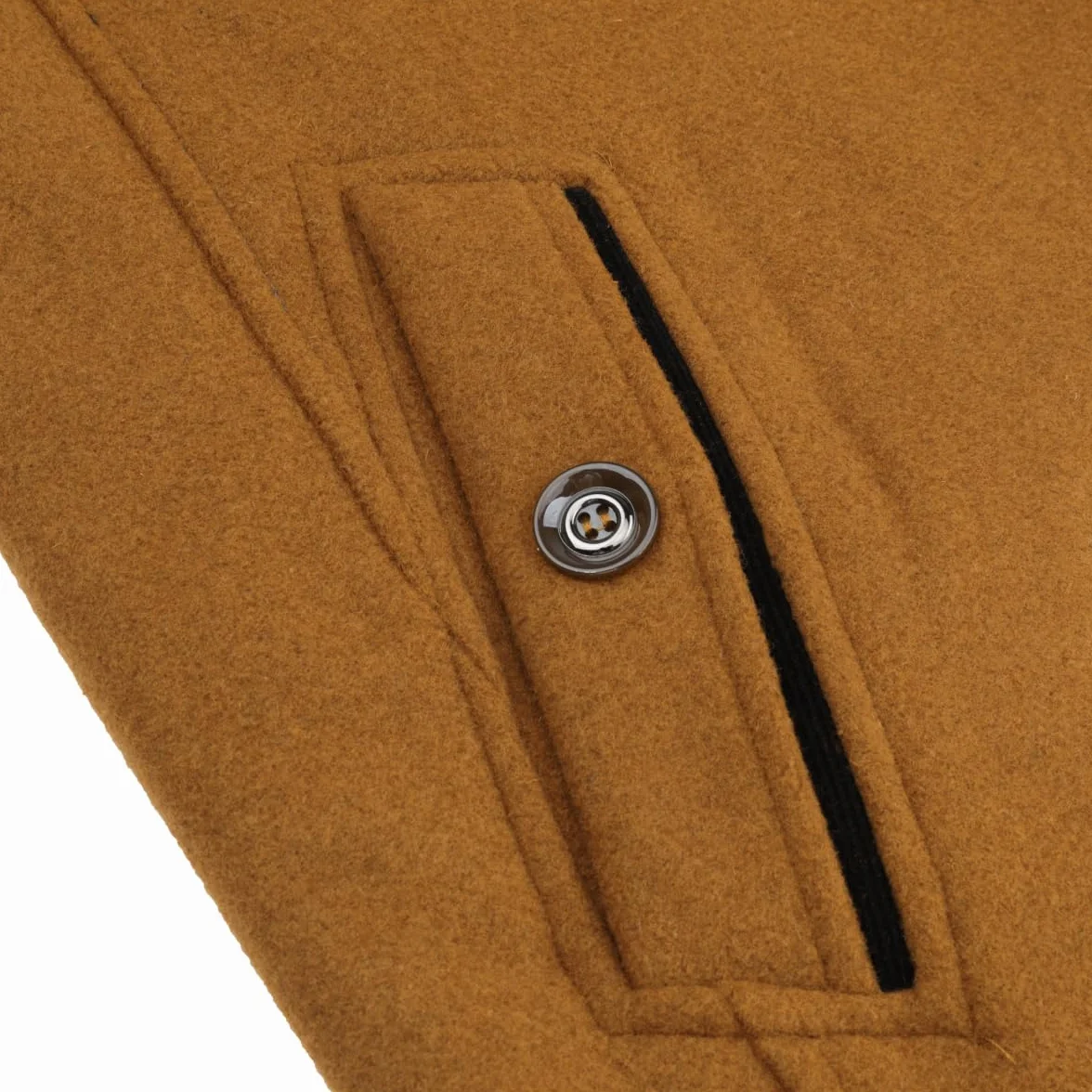 Allthemen Męski zimowy wyściełany płaszcz wełniany trencz płaszcz średniej długości płaszcz kurtka na co dzień slim fit płaszcz kurtka